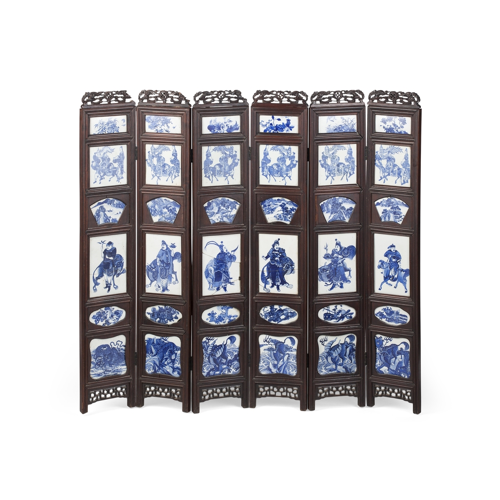 HARDWOOD AND PORCELAIN MOUNTED SCREEN