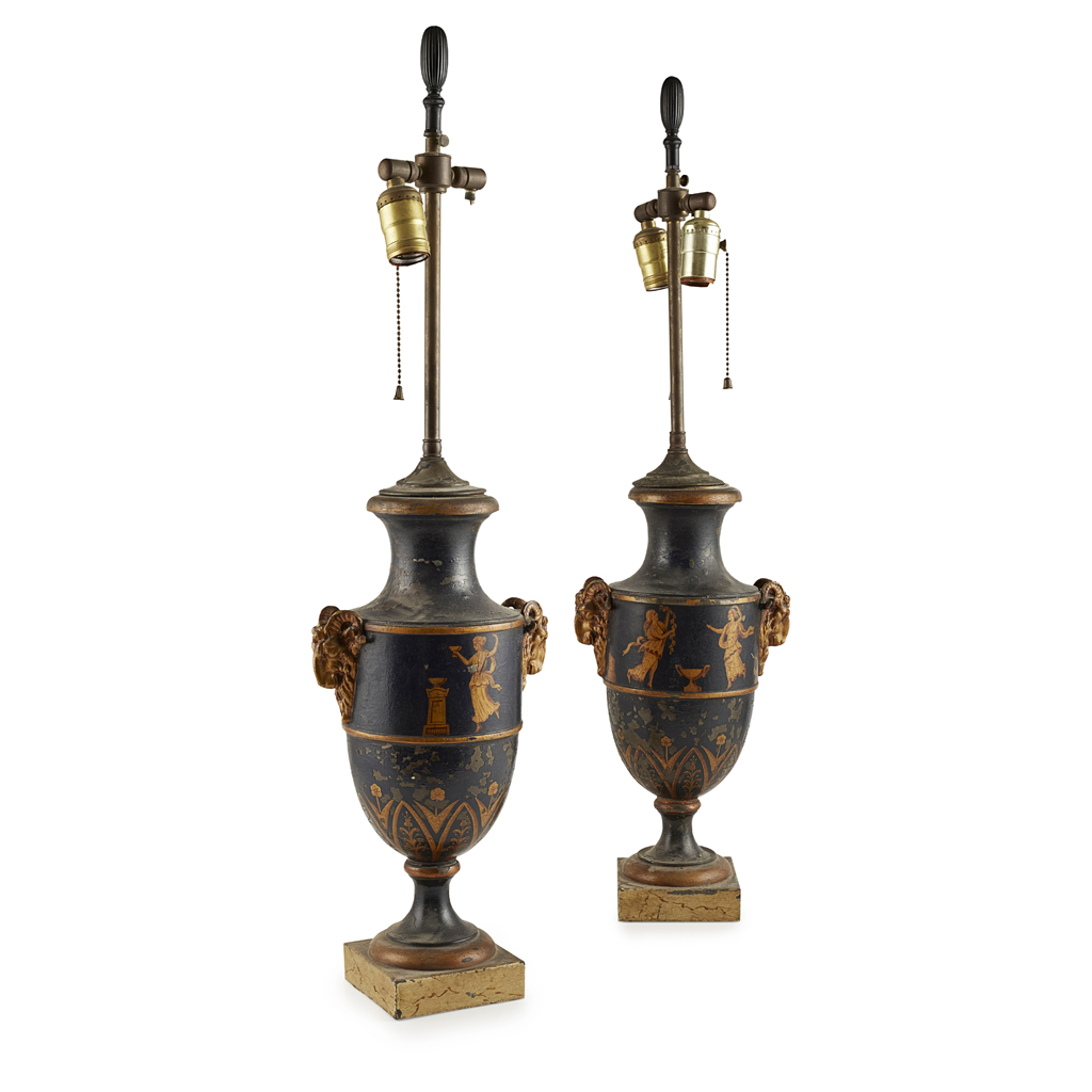 PAIR OF TOLE LAMPS