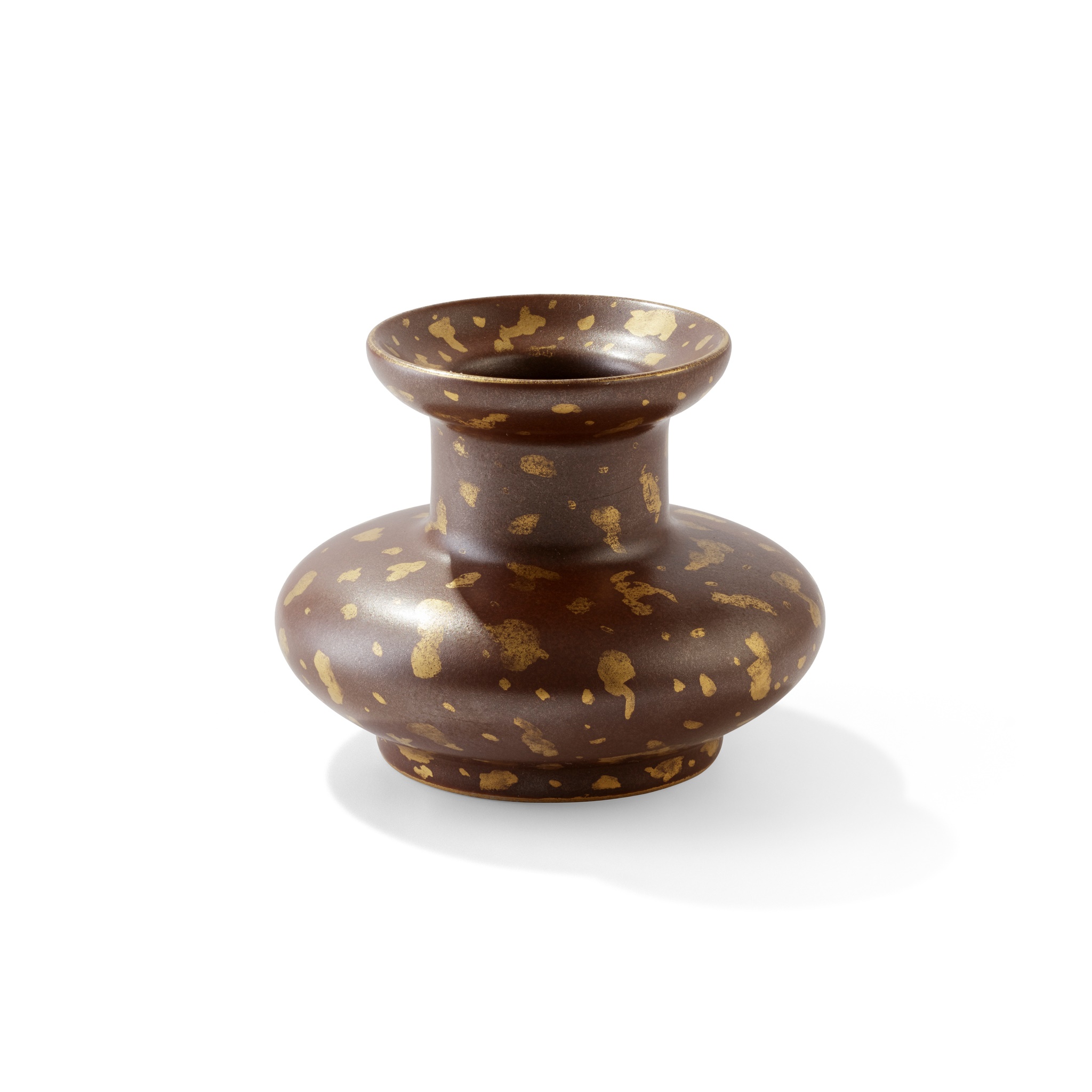 SMALL SIMULATED BRONZE GOLD-SPLASHED VASE