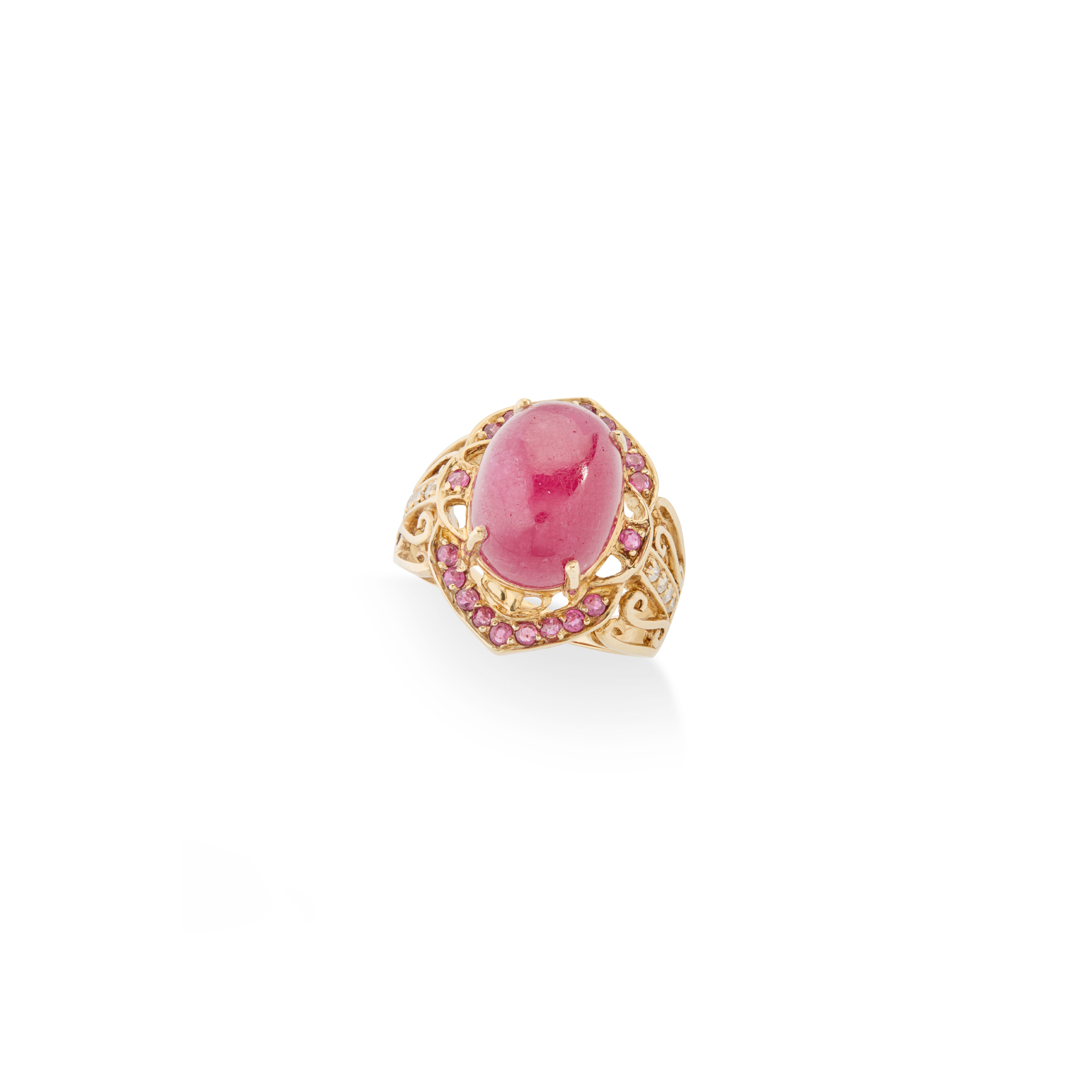 A ruby and diamond dress ring