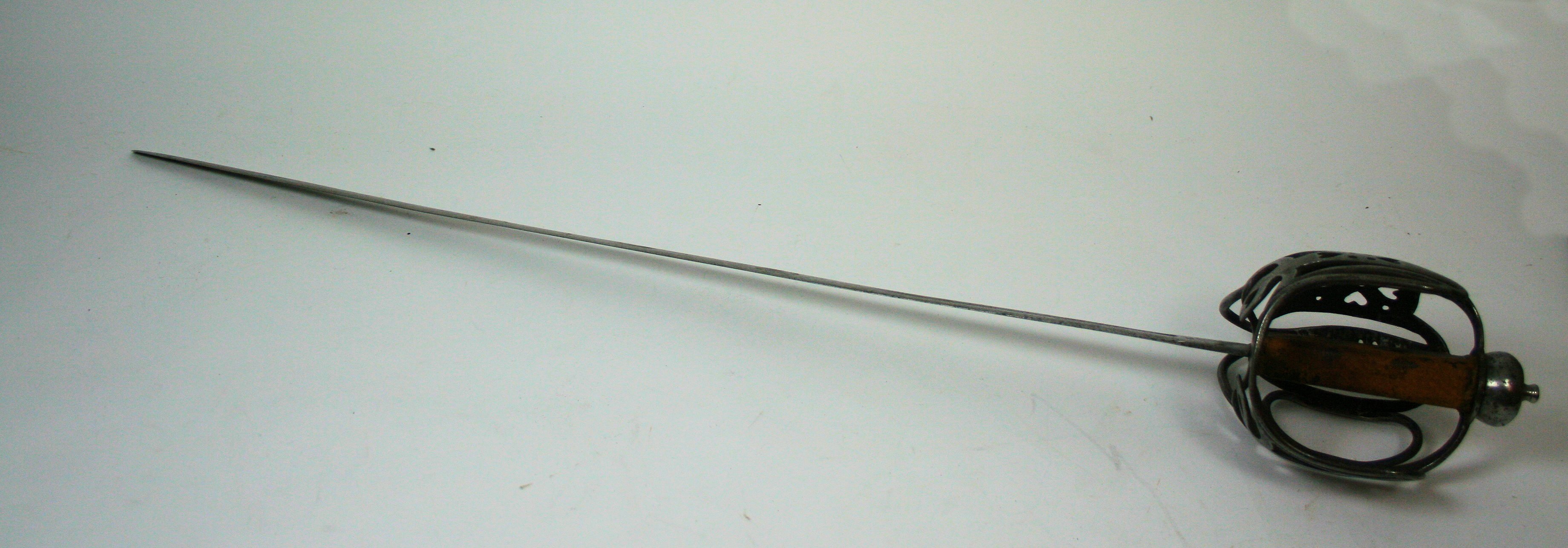 An 18th century basket hilted cavalry broadsword