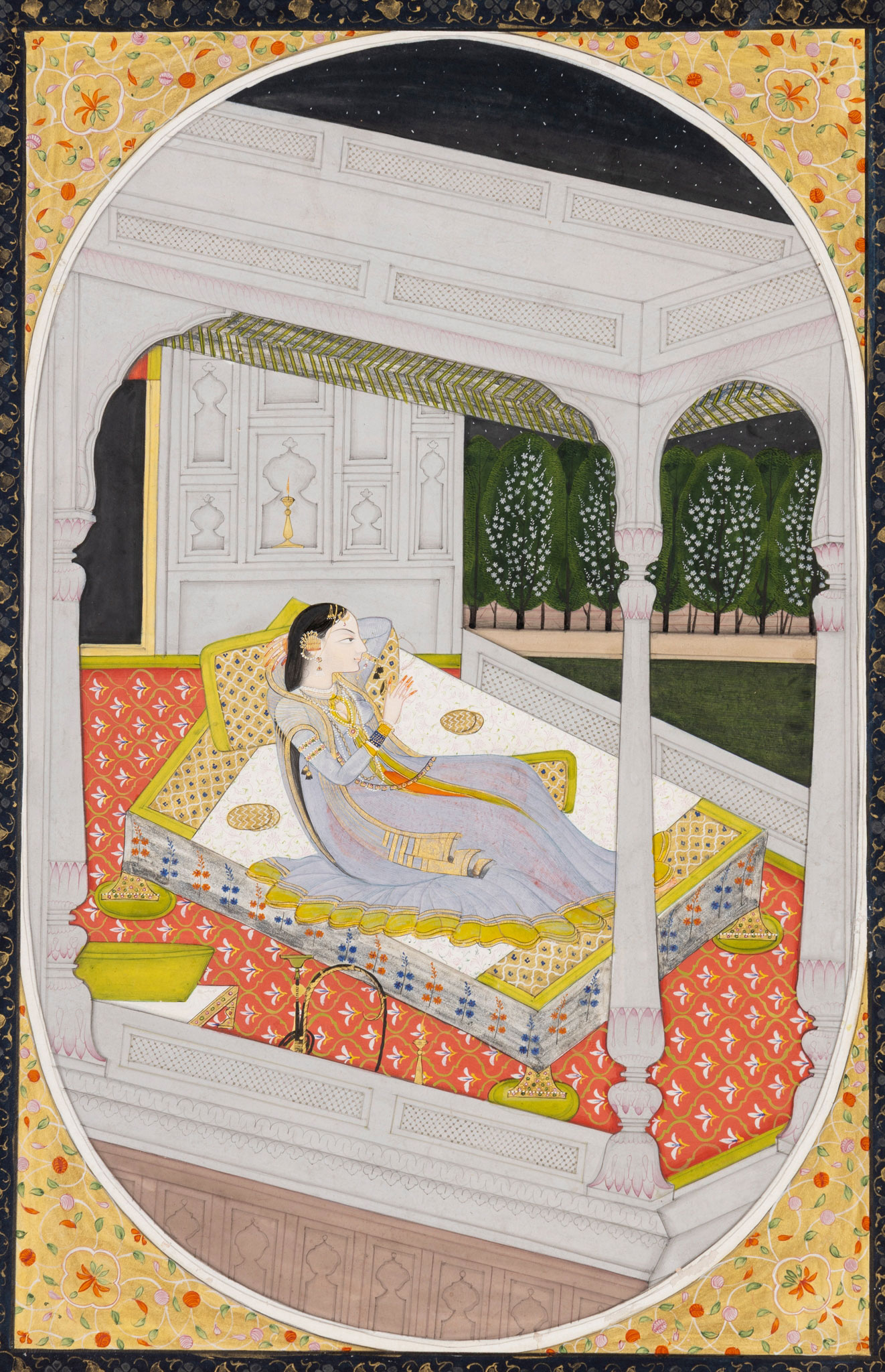 AN ILLUSTRATION FROM A NAYIKA SERIES: WAITING FOR HER LOVER