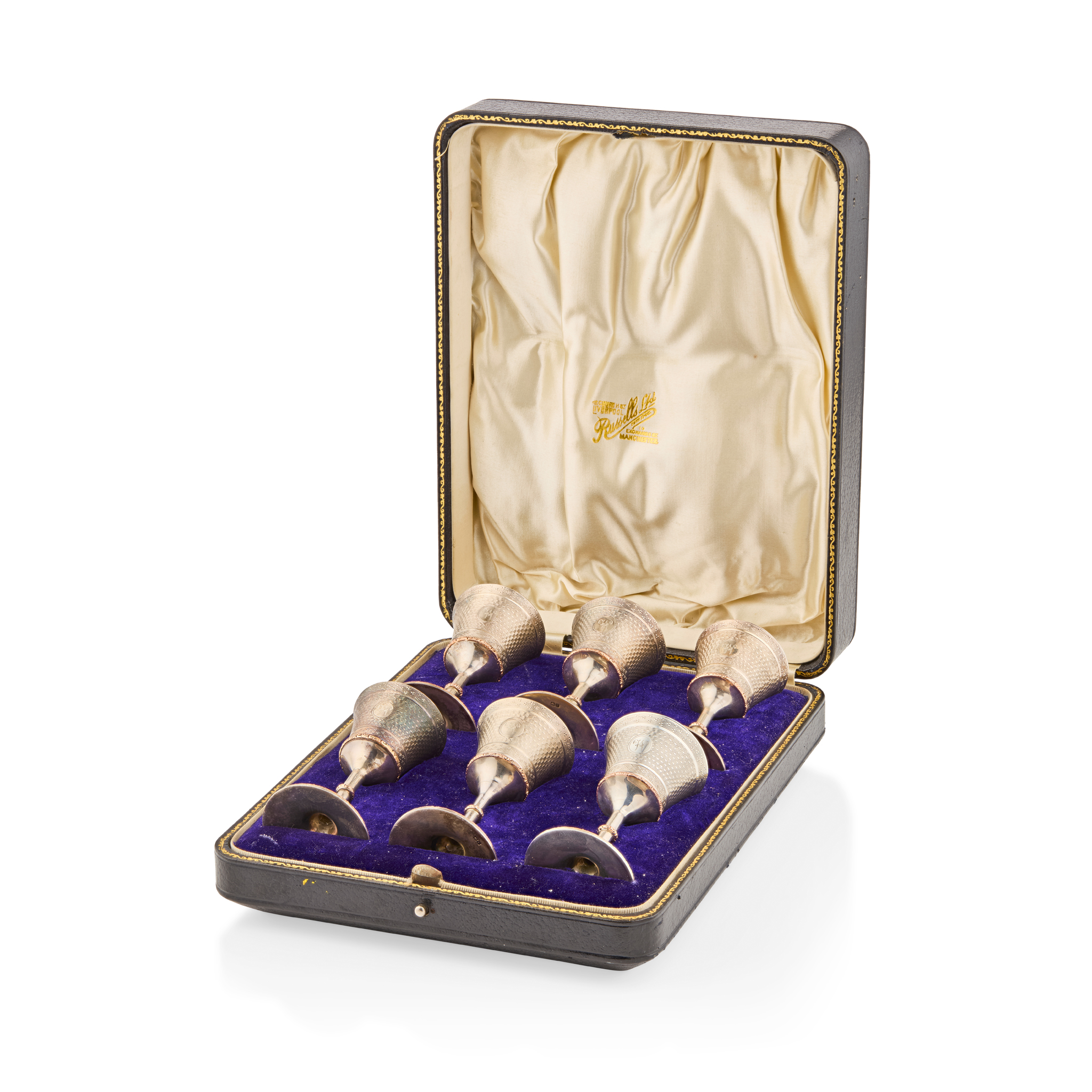 SILVER CASED TRAVELLING COMMUNION CUPS