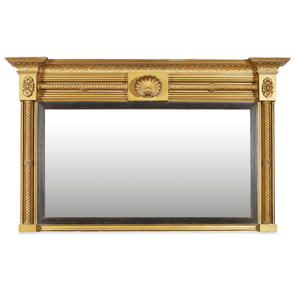LATE REGENCY GILTWOOD OVERMANTEL MIRROR