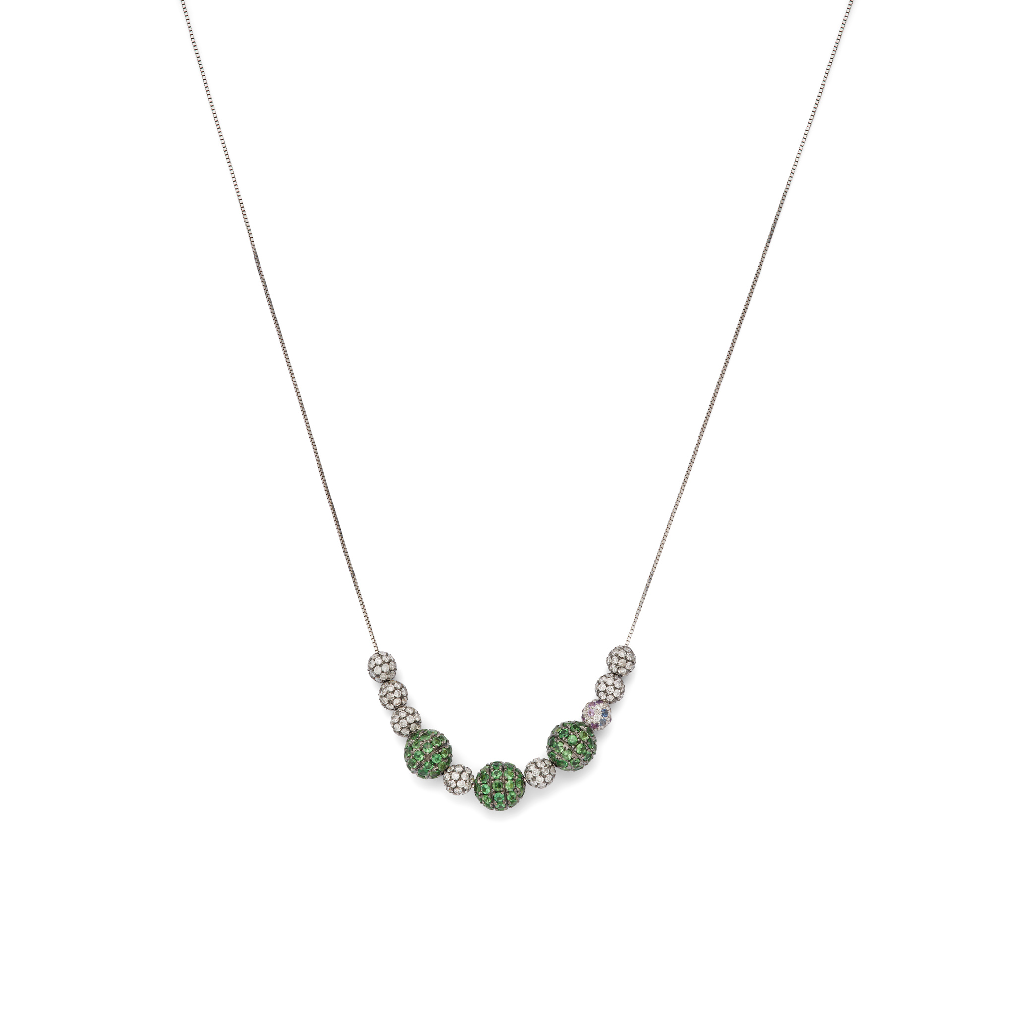 Fei Liu: A tsavorite garnet and diamond necklace