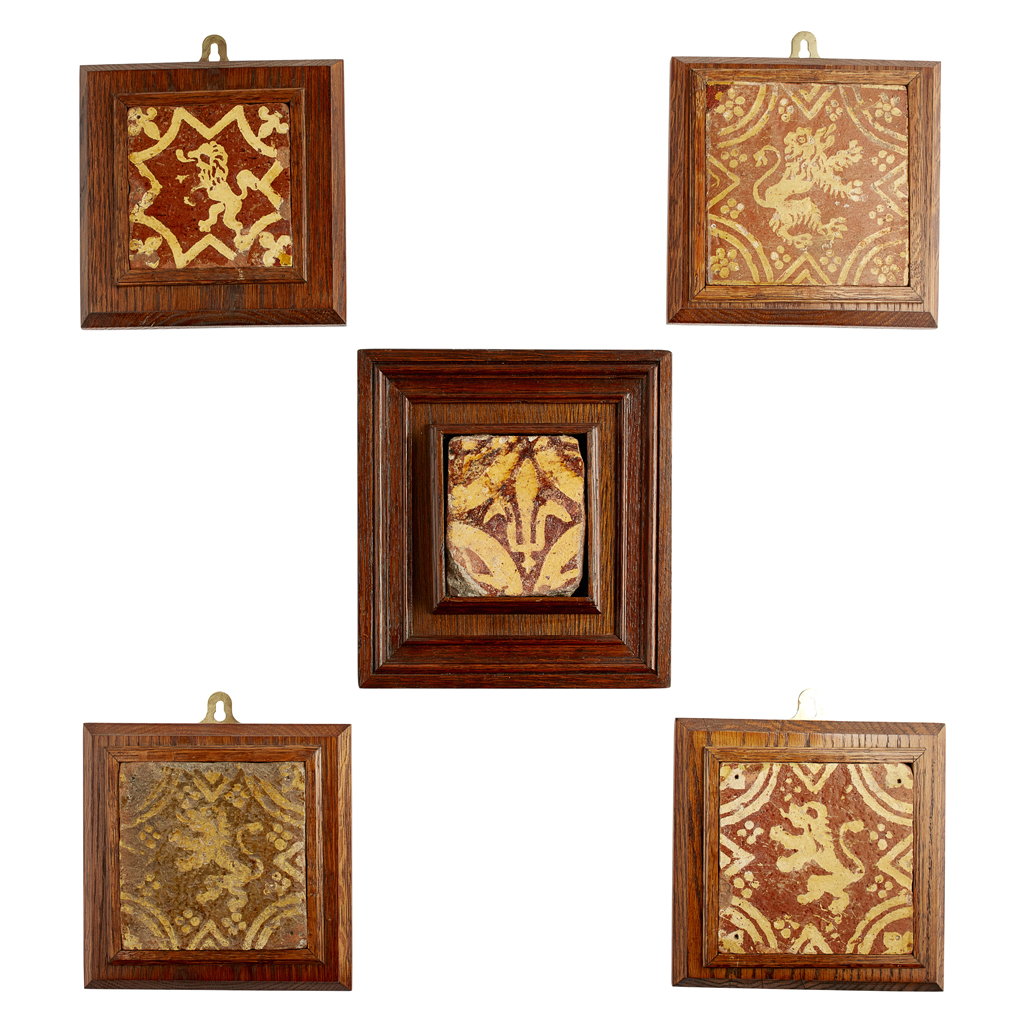 FIVE FLEMISH FLOOR TILES