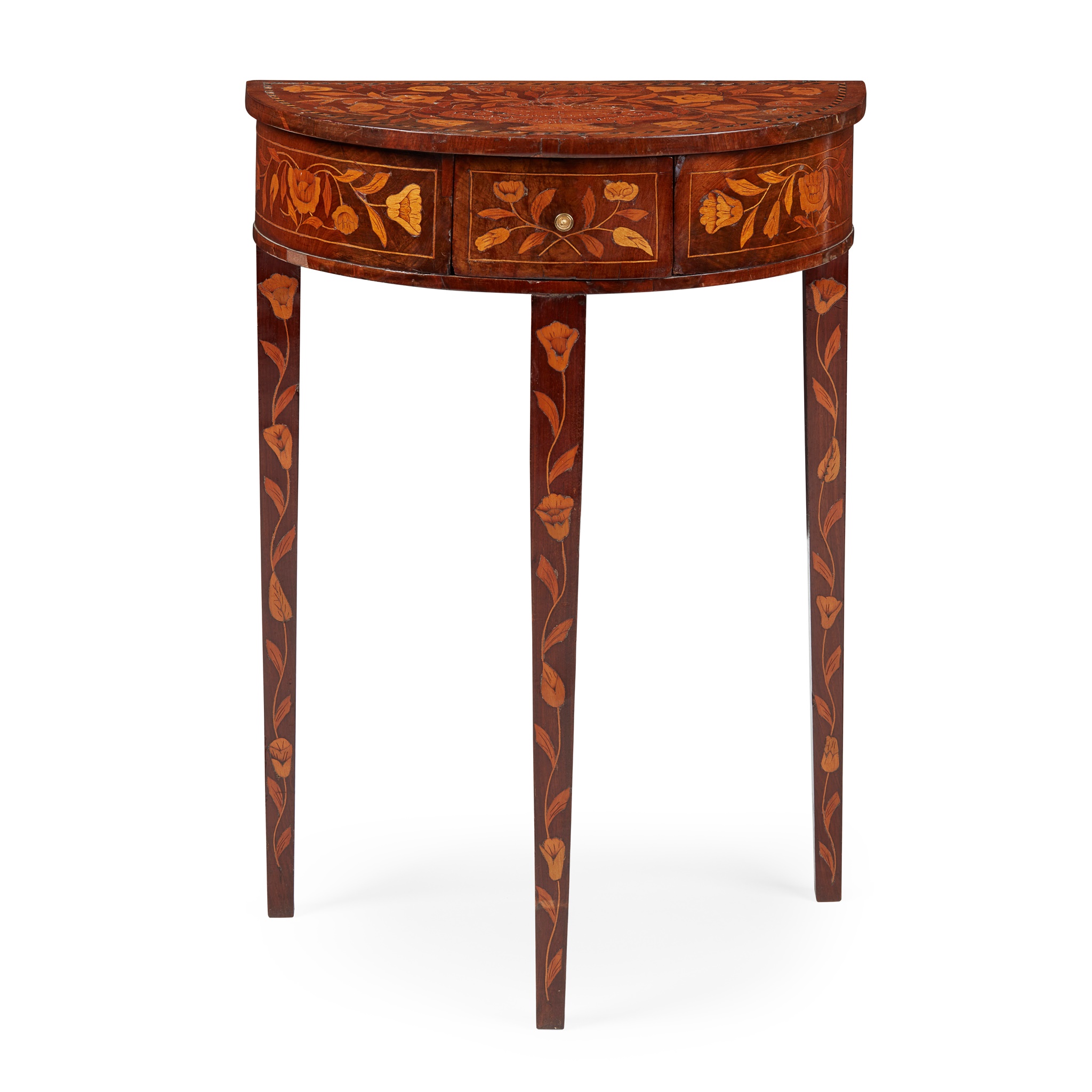 SMALL DUTCH WALNUT AND MARQUETRY SIDE TABLE