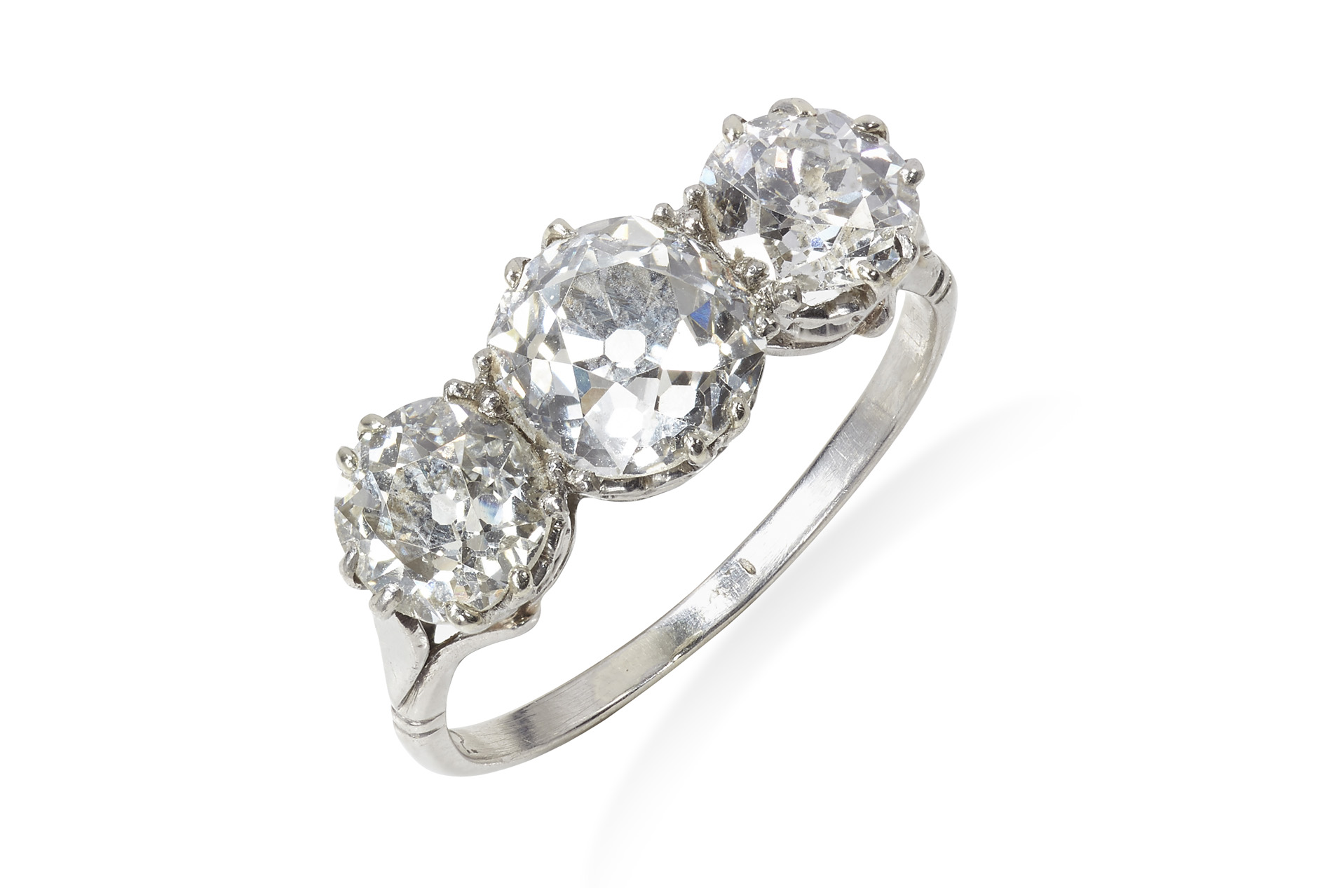 An early 20th century diamond three stone ring