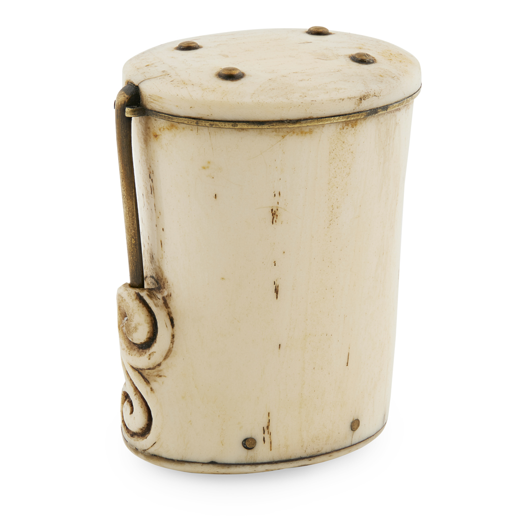 A BONE STANDING SNUFF MULL