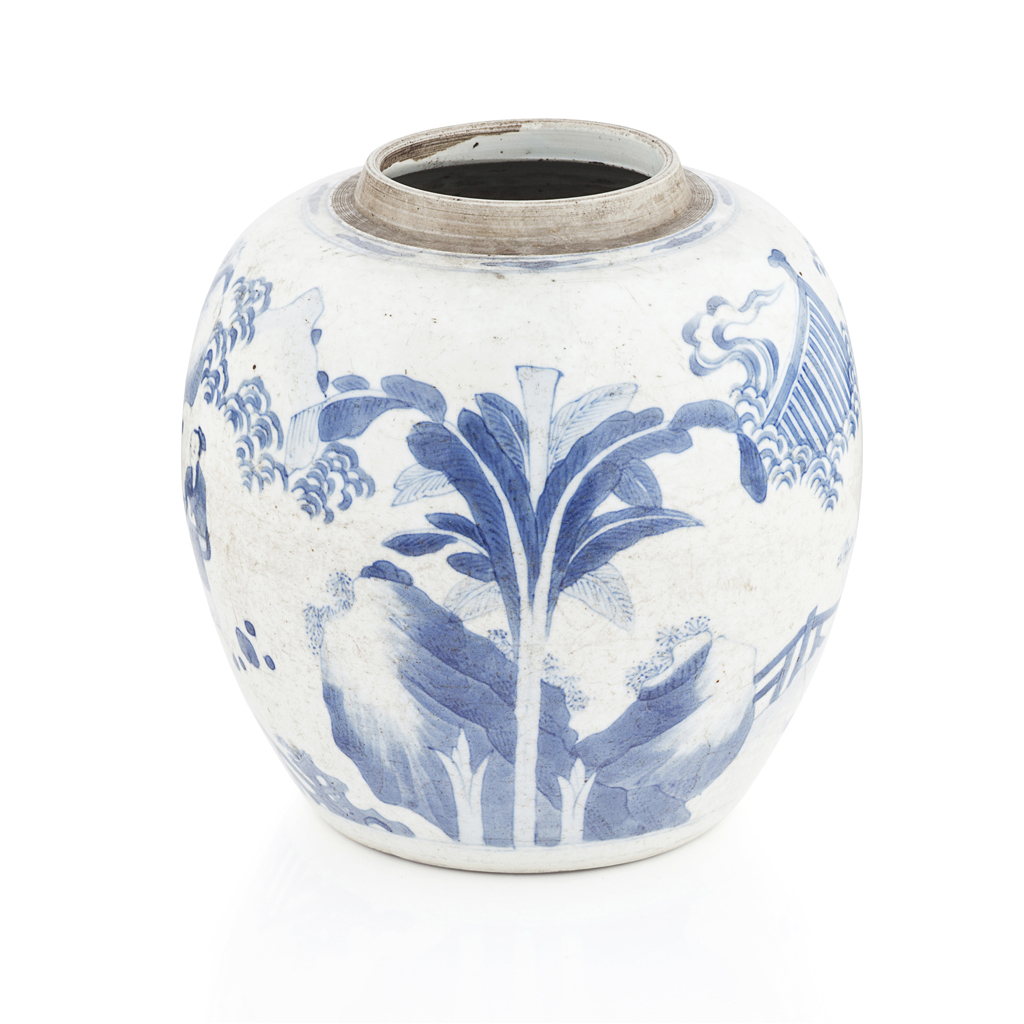 BLUE AND WHITE GINGER JAR