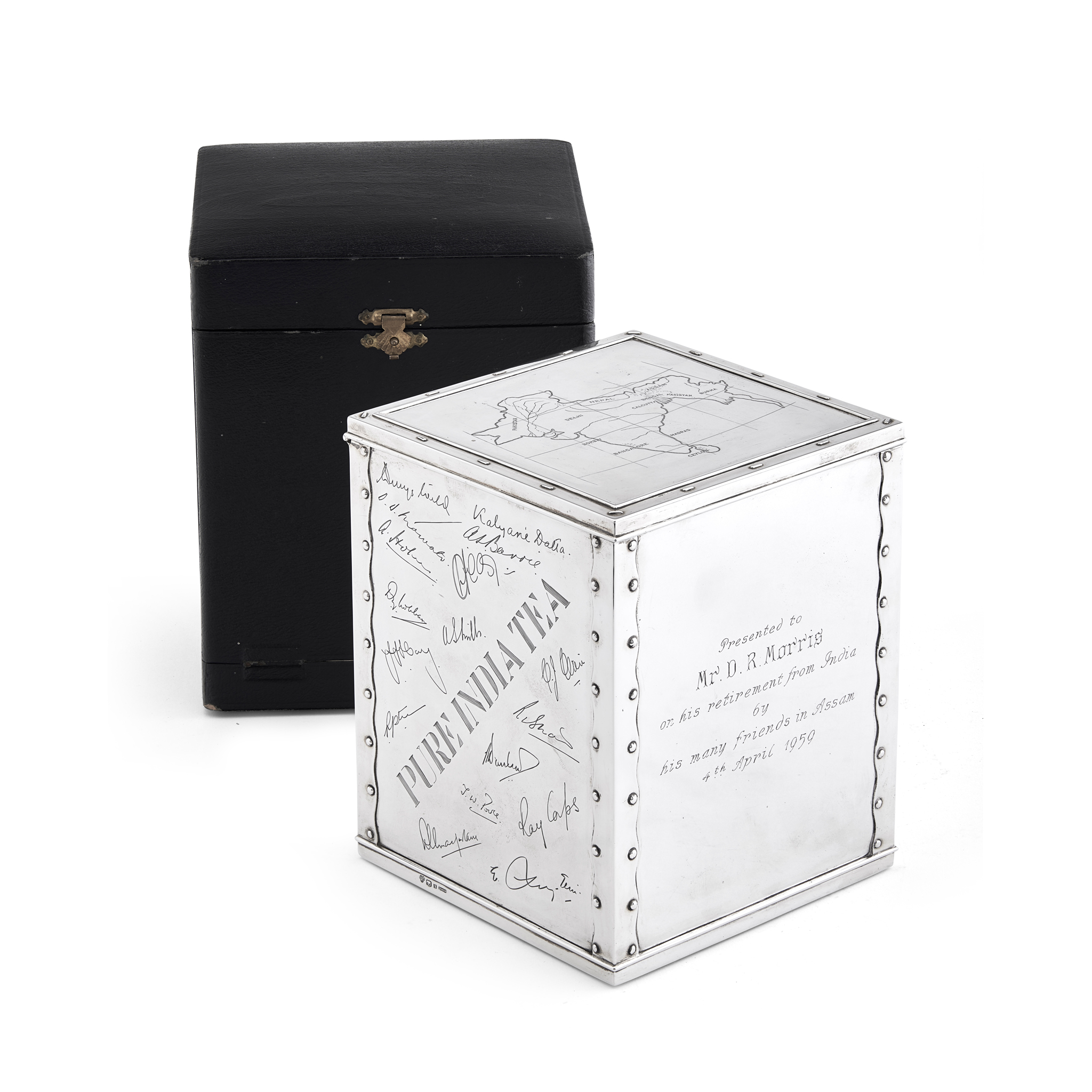 CALCUTTA - A CASED INDIAN TEA CHEST / TEA CADDY