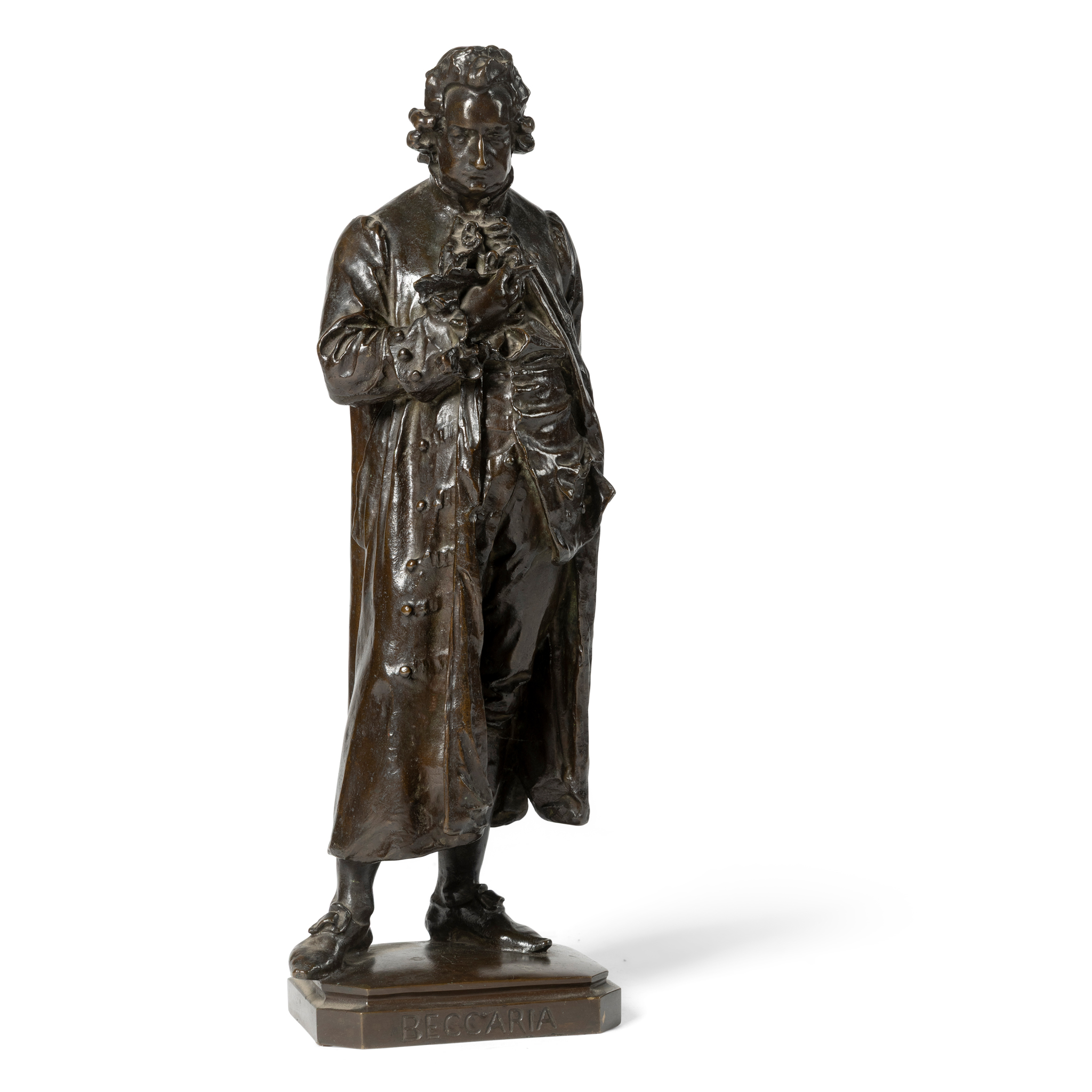 A BRONZE FIGURE OF CESARE BECCARIA, AFTER GIUSEPPE DOMENICO GRANDI (ITALIAN 1843-1894)