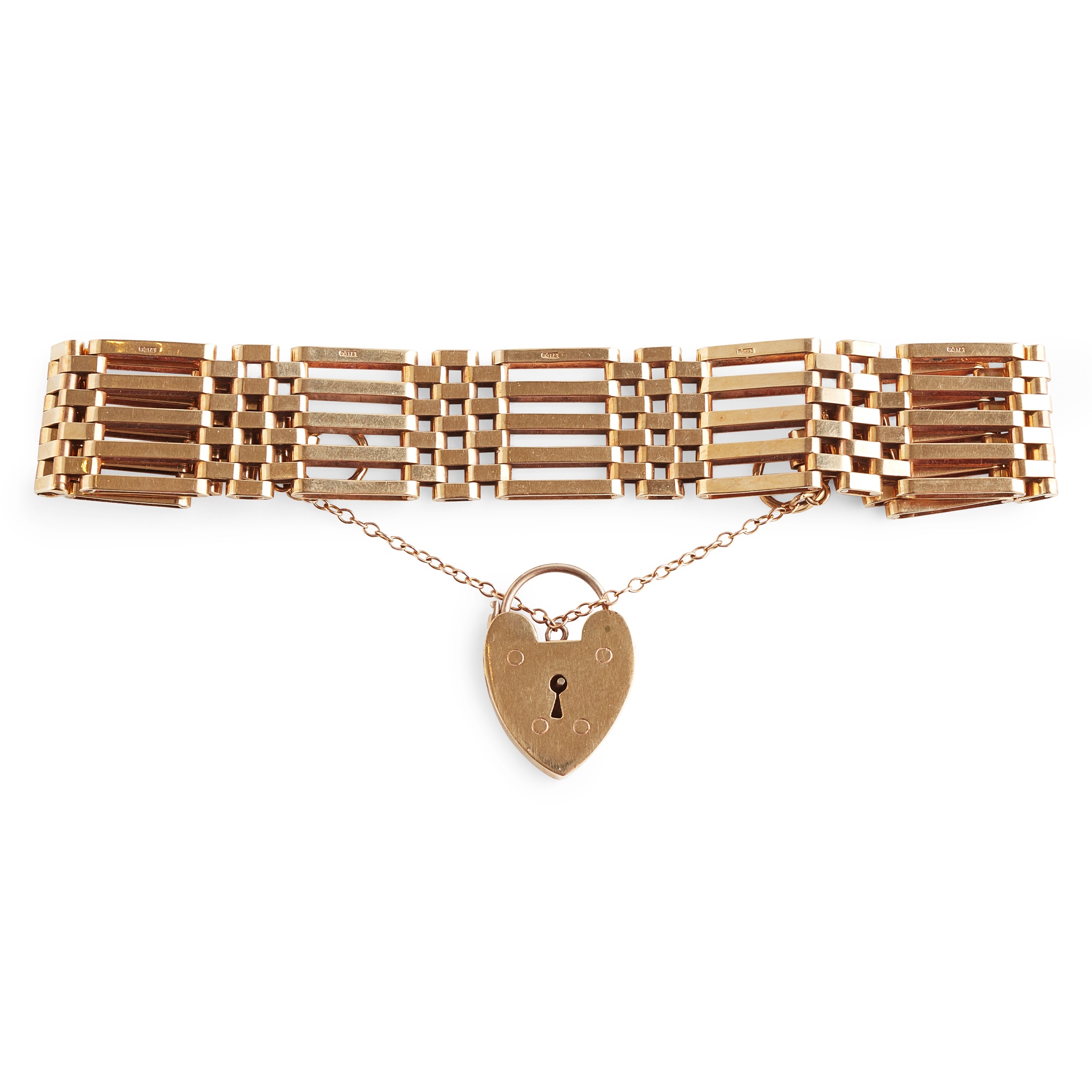 A 9ct gold gate link bracelet