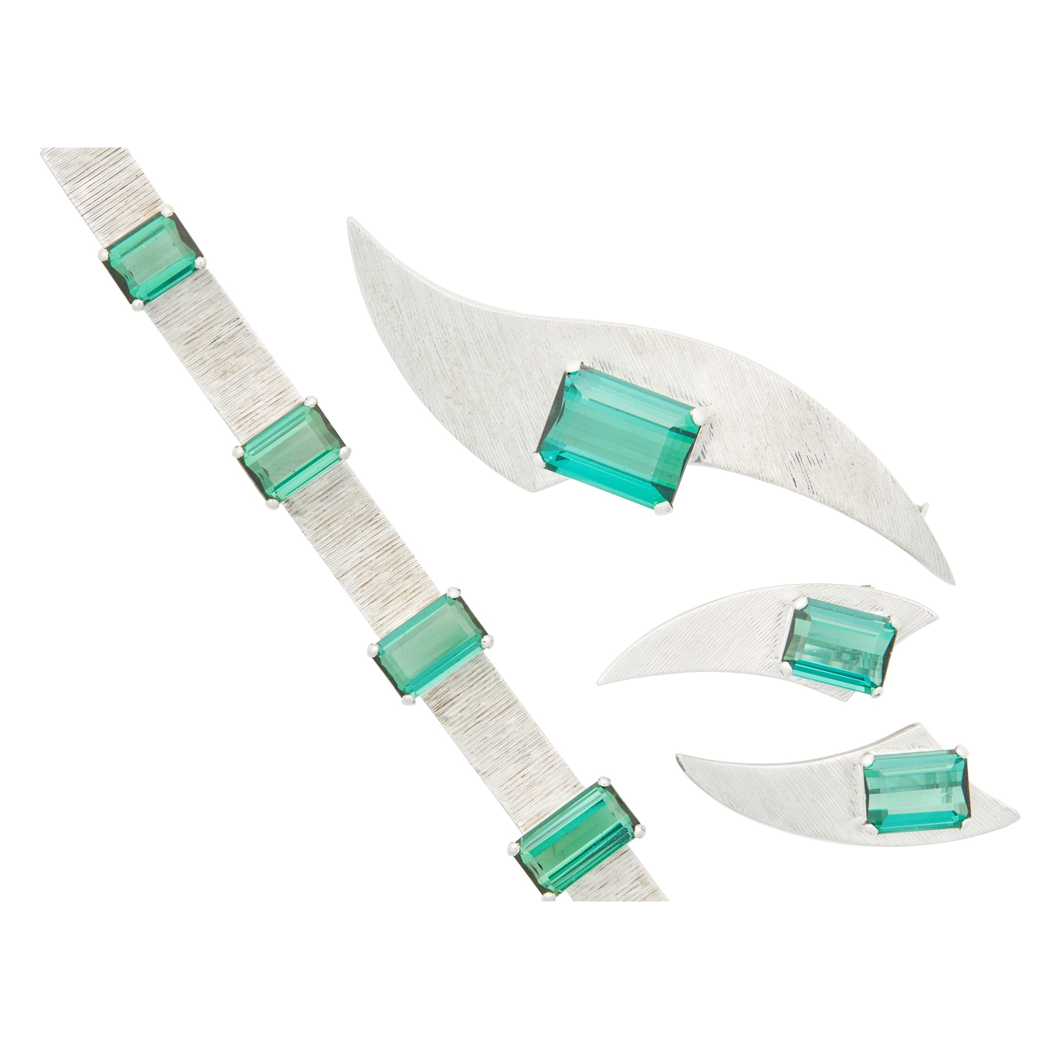 A part suite of tourmaline jewellery