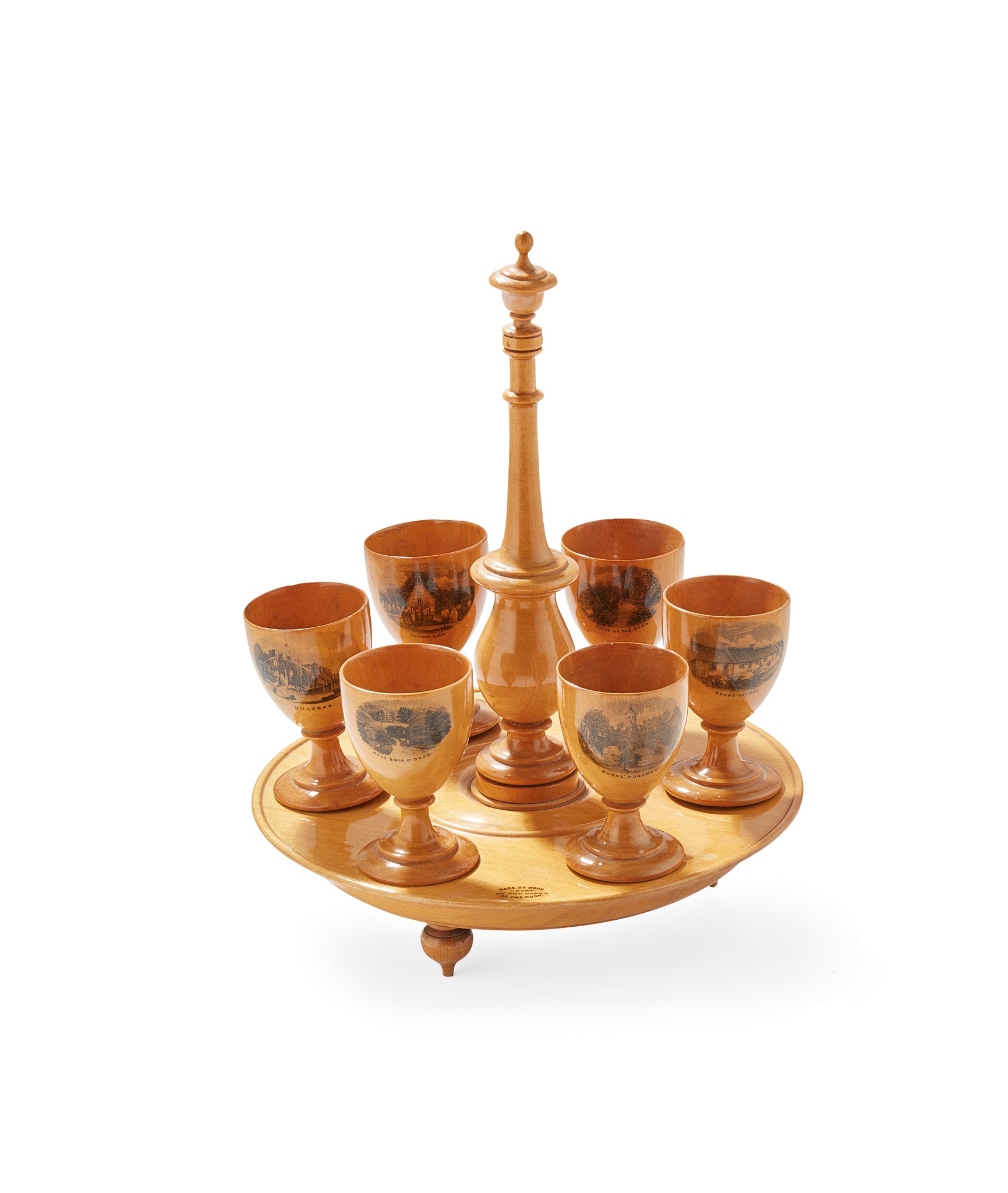 A MAUCHLINE WARE EGG EPERGNE