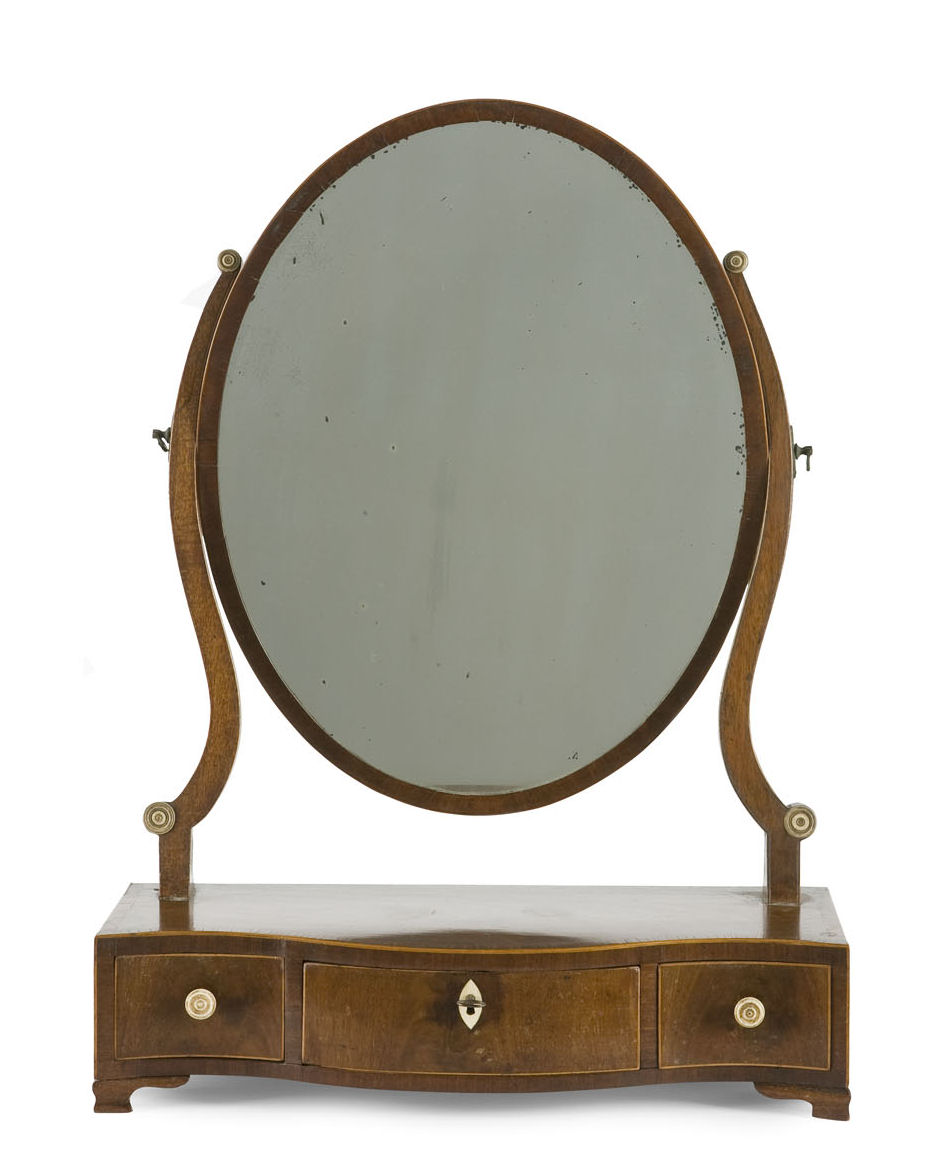 A George III mahogany toilet mirror