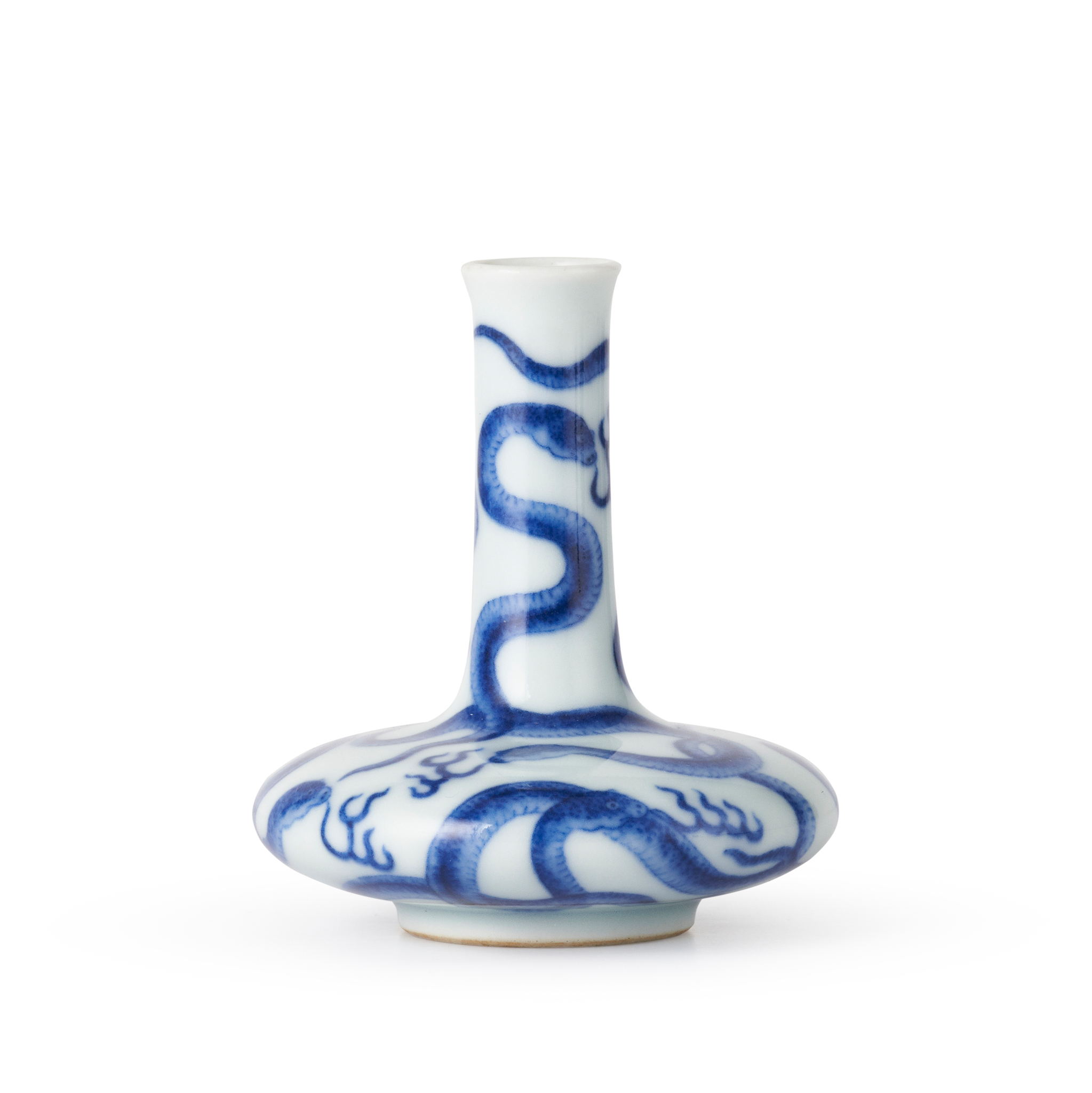 SMALL BLUE AND WHITE 'SNAKE' VASE