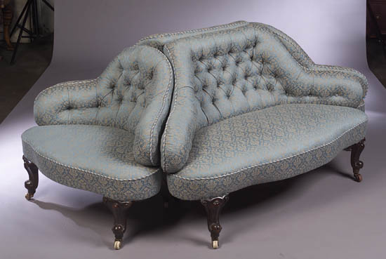A Victorian upholstered conversation suite