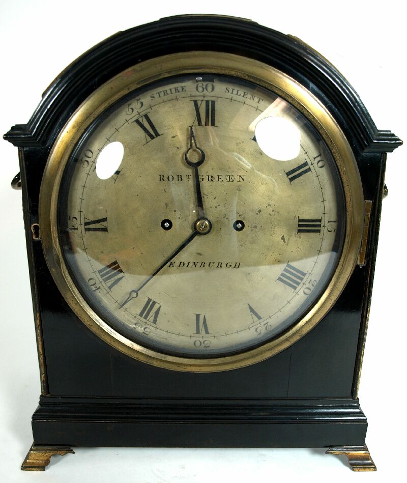 A Regency ebonised bracket clock By Robert Green of Edinburgh