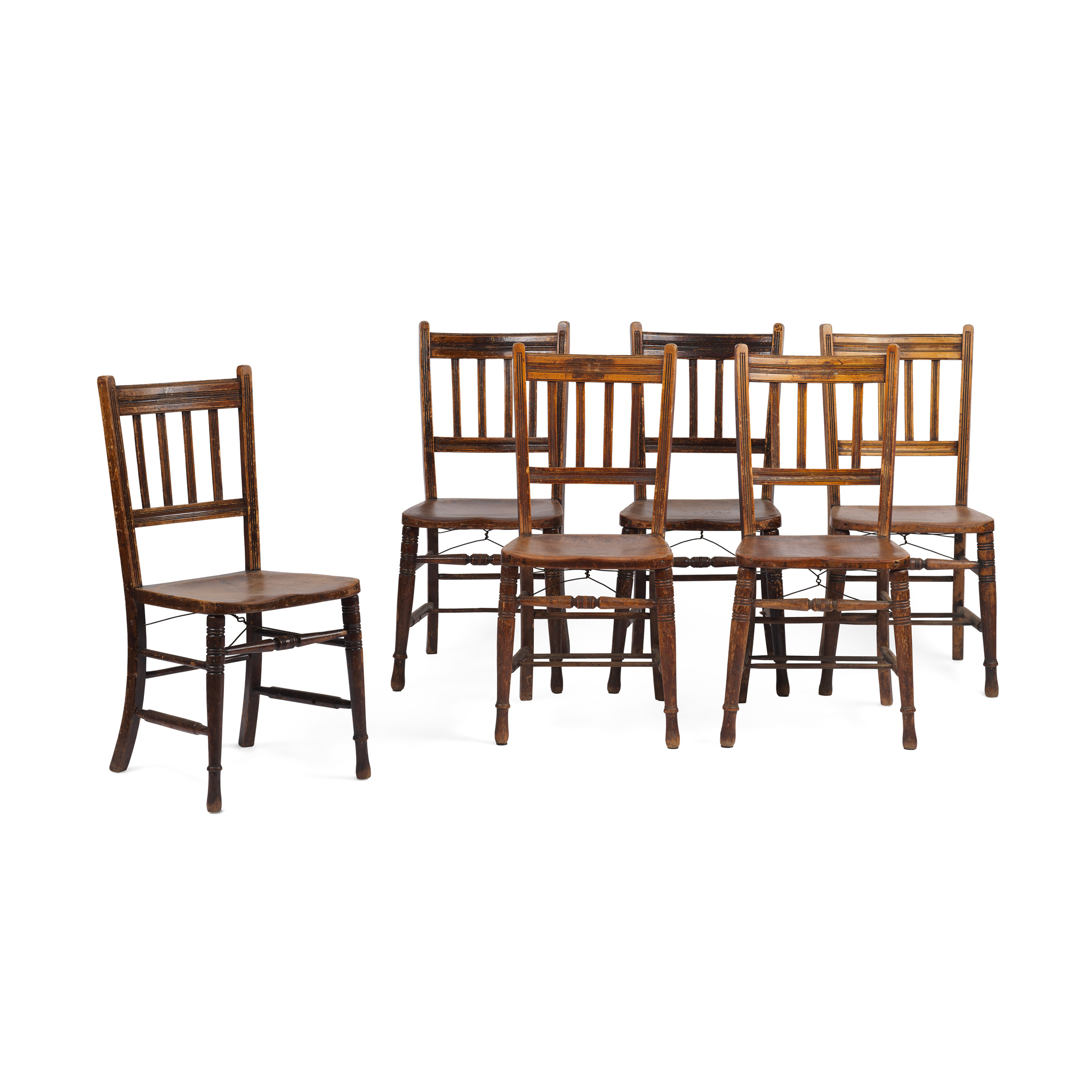 PERFECT FOR PLATFORM 9 3/4 - SET OF SIX SCHOOL CHAIRS