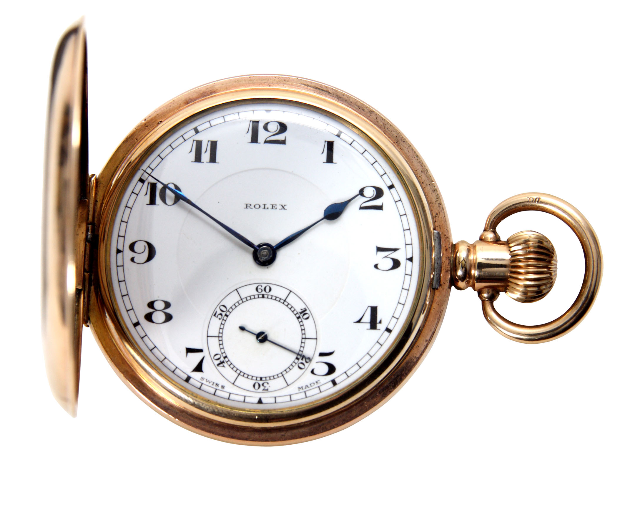 ROLEX - a gold plated full hunter cased pocket watch