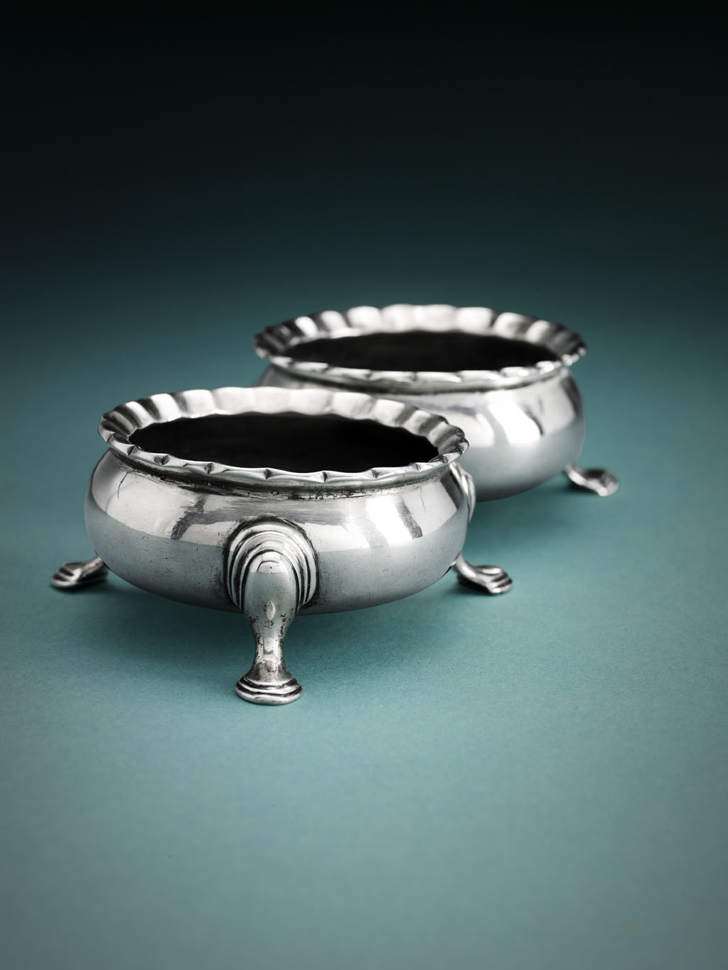 Glasgow - a pair of George II cauldron salts