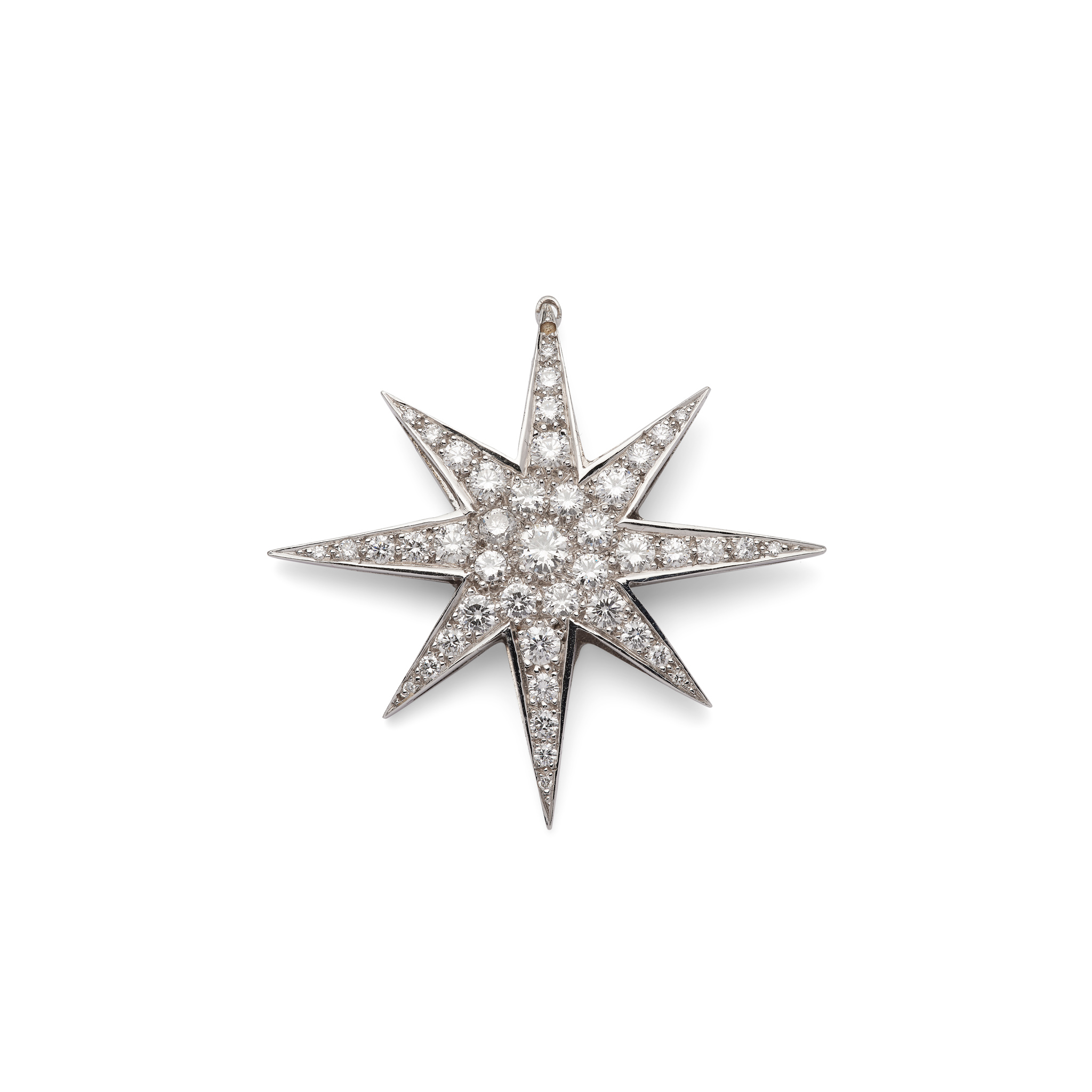 A diamond star pendant
