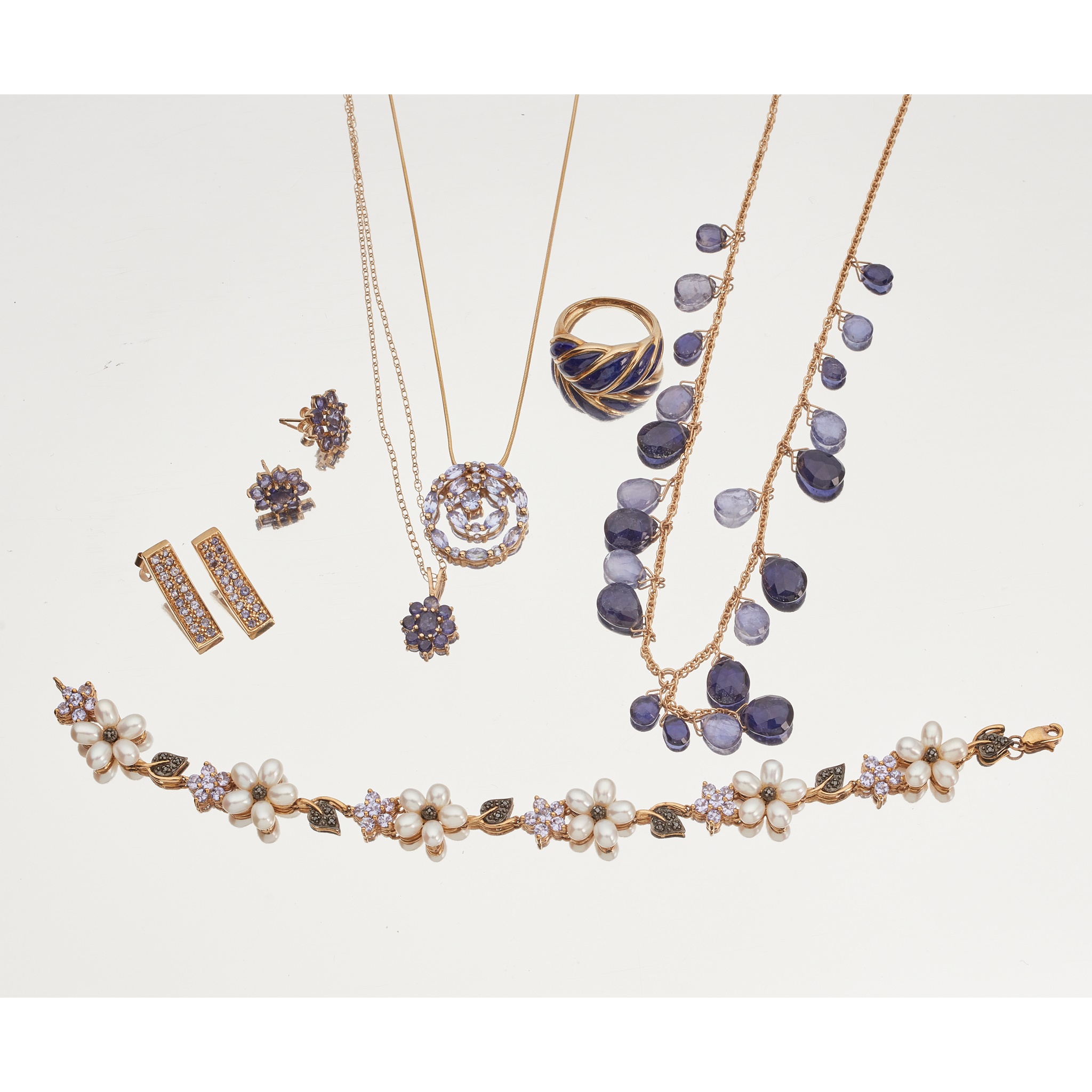 A collection of gem-set jewellery