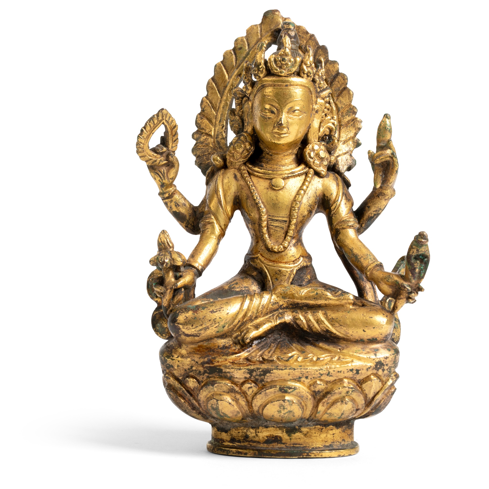 GILT BRONZE FIGURE OF VISHNU