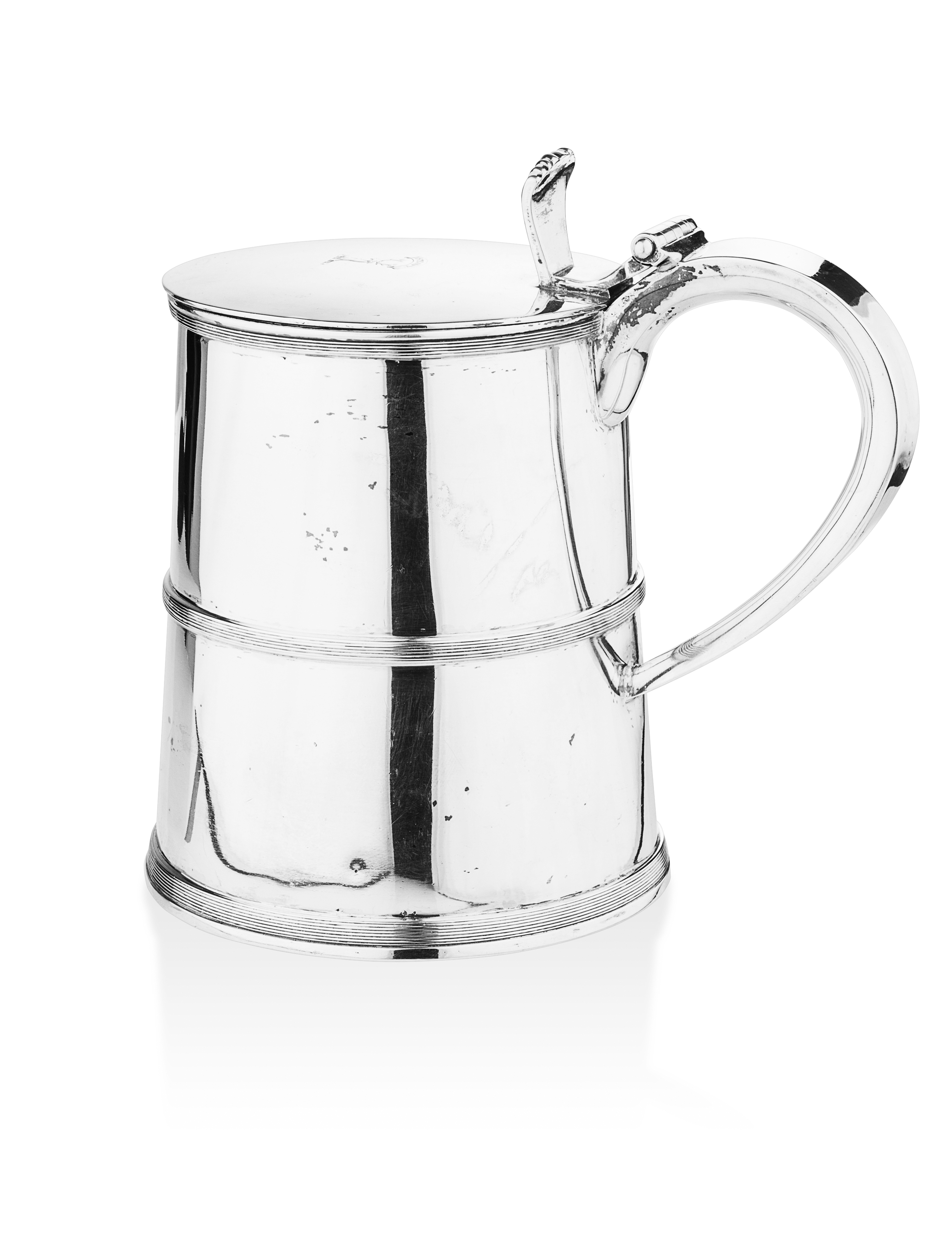 A large George III lidded tankard