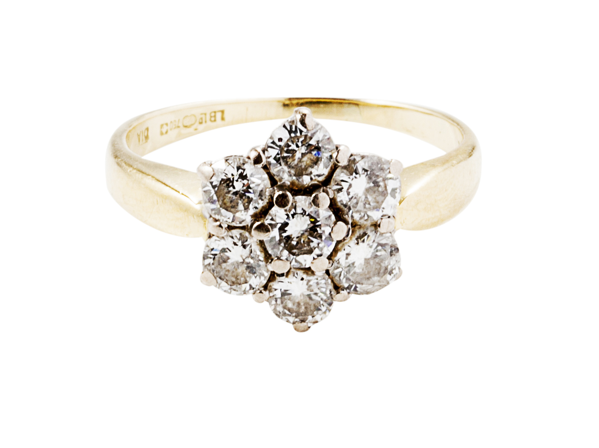 A diamond set cluster ring