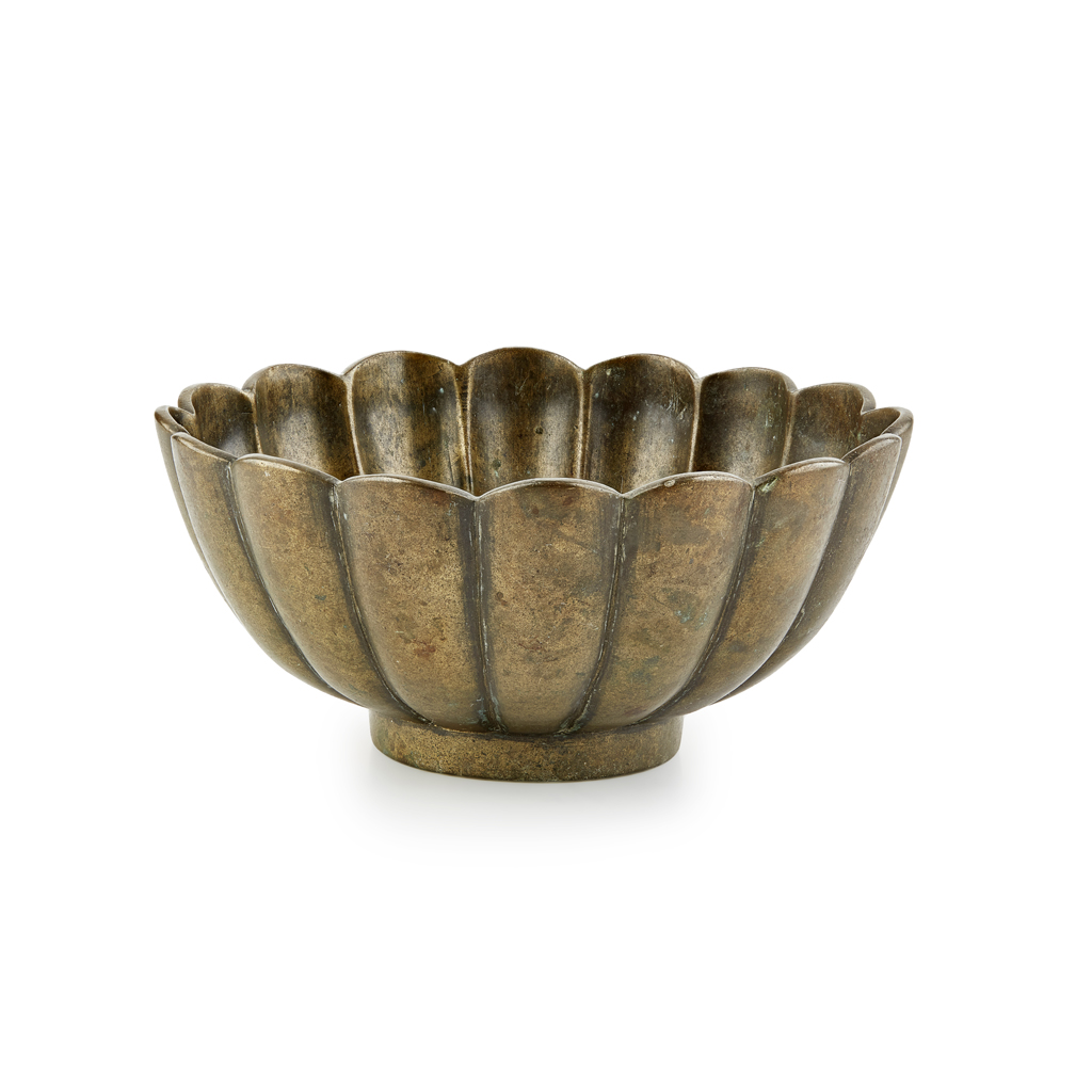 BRONZE LOBED BOWL
