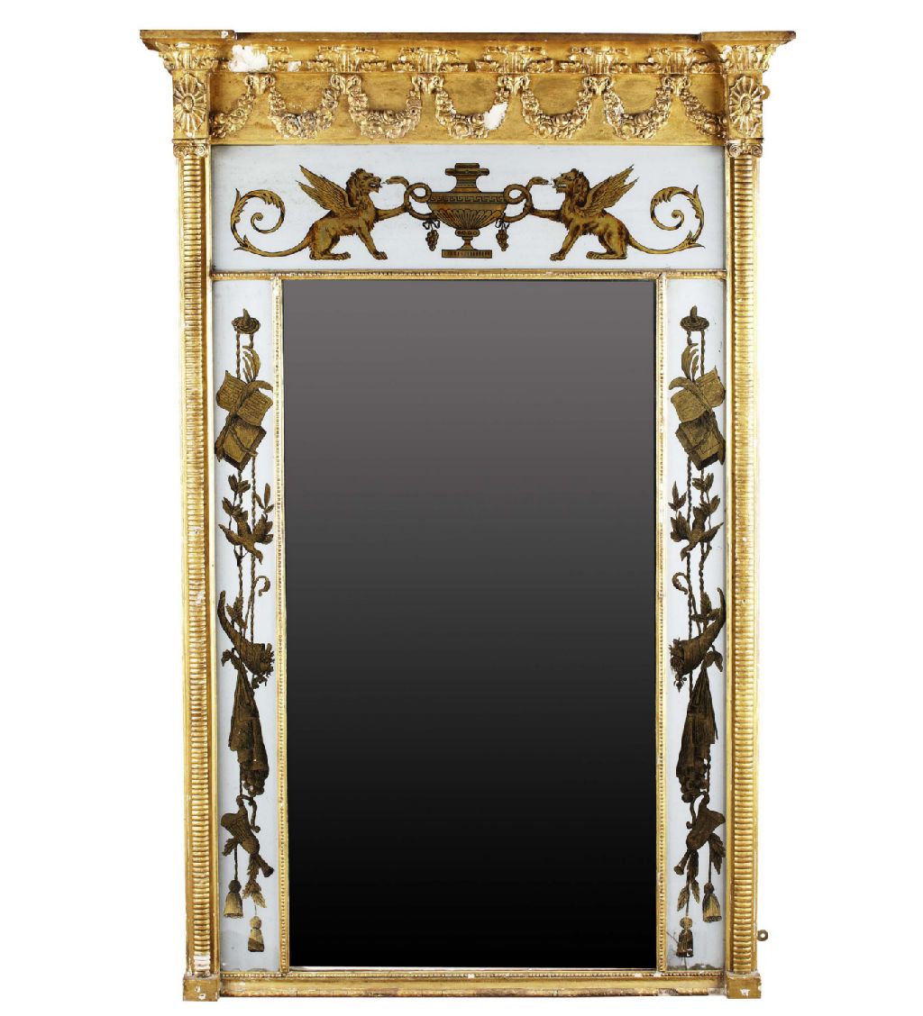 REGENCY STYLE GILTWOOD AND GESSO MIRROR