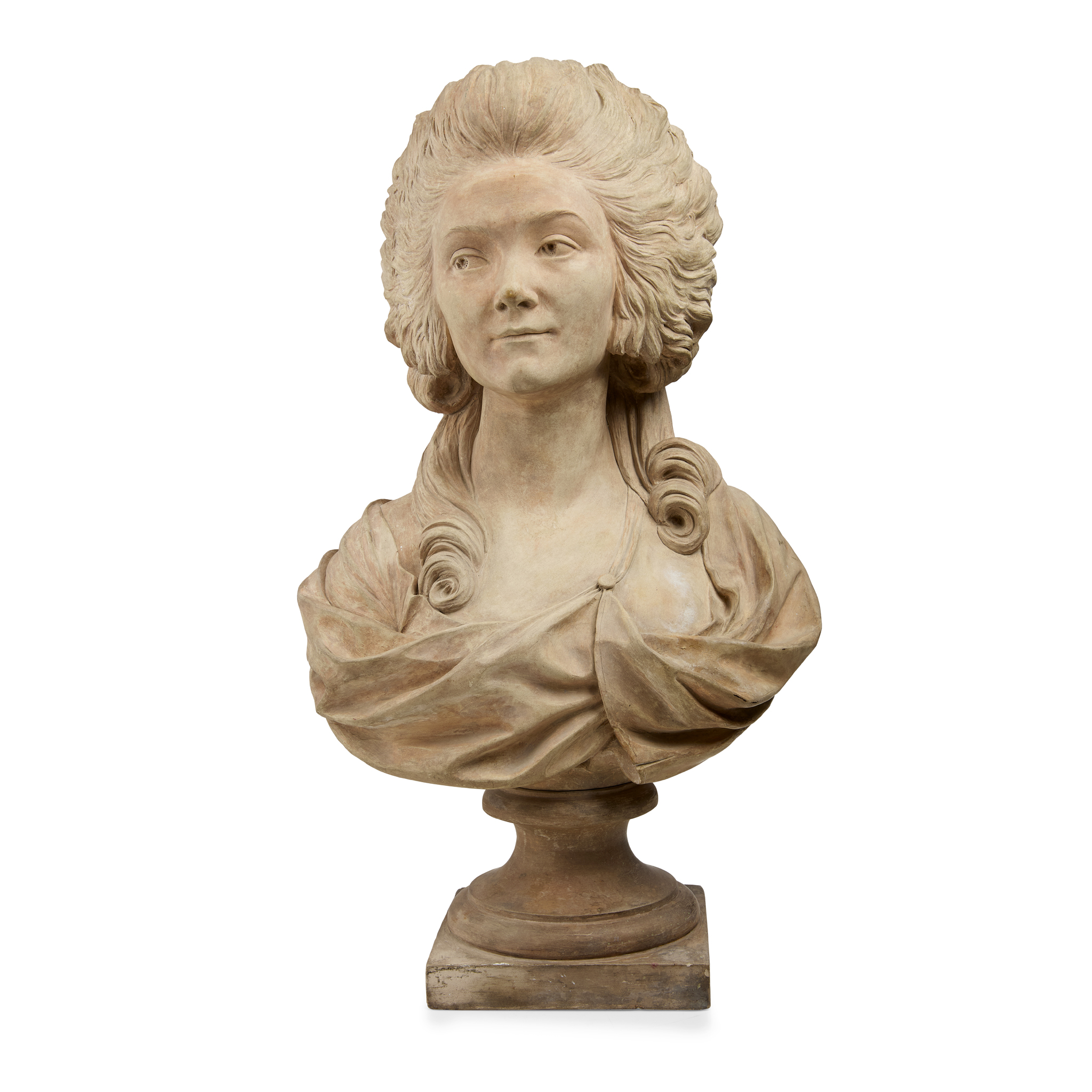 FRENCH SÈVRES TERRACOTTA BUST OF THE PRINCESS DE LAMBALLE (PRESUMED)