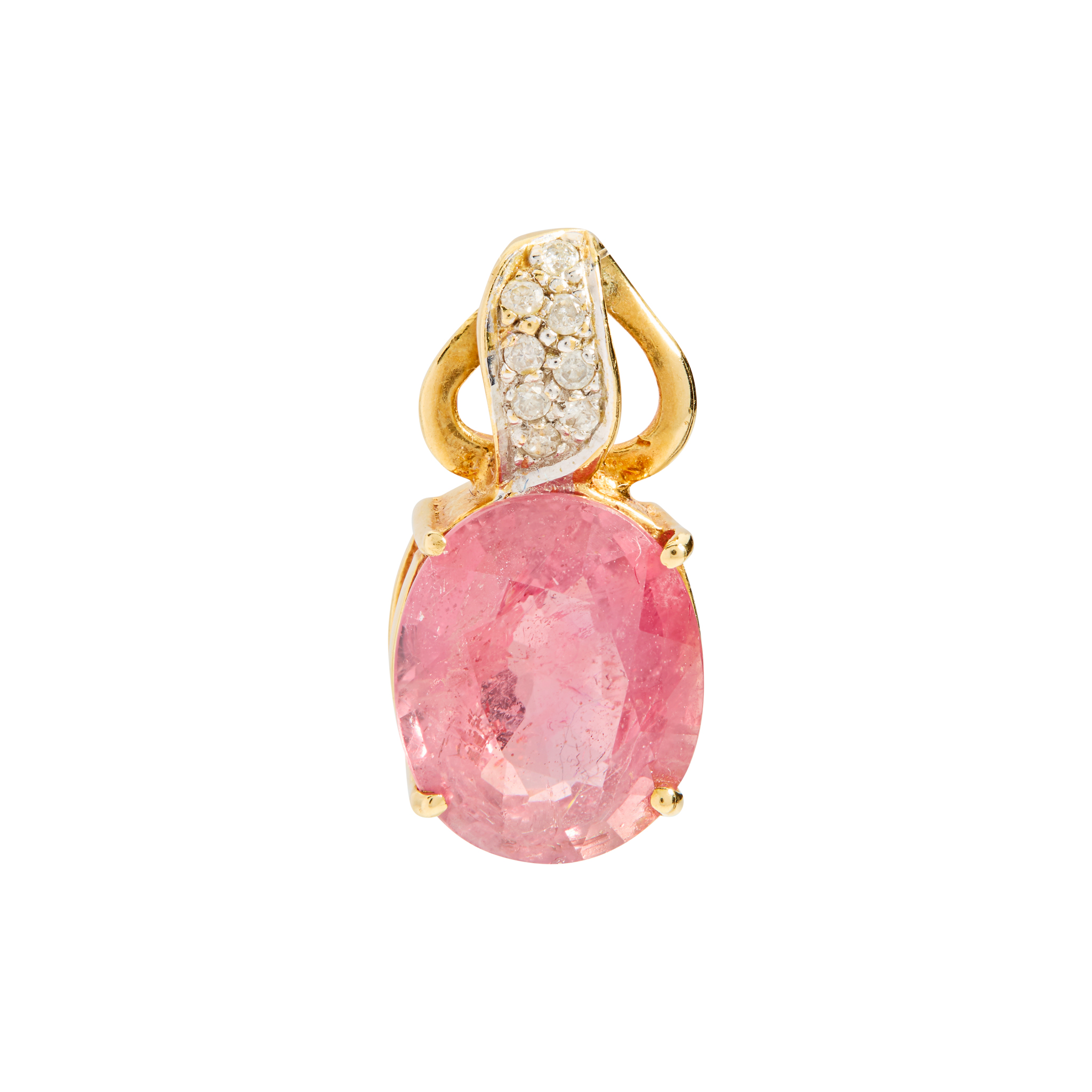 An 18ct gold ruby and diamond pendant