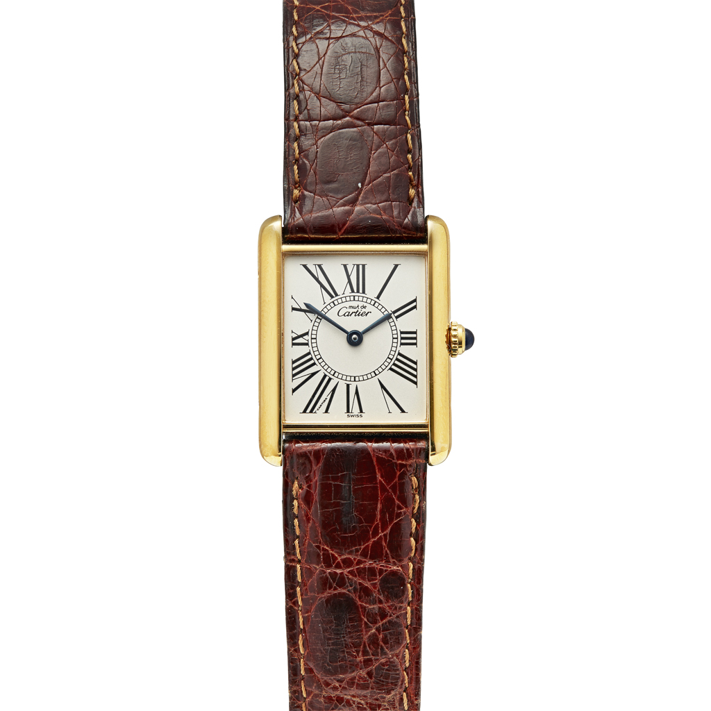 MUST de CARTIER - A lady's silver gilt cased wrist watch