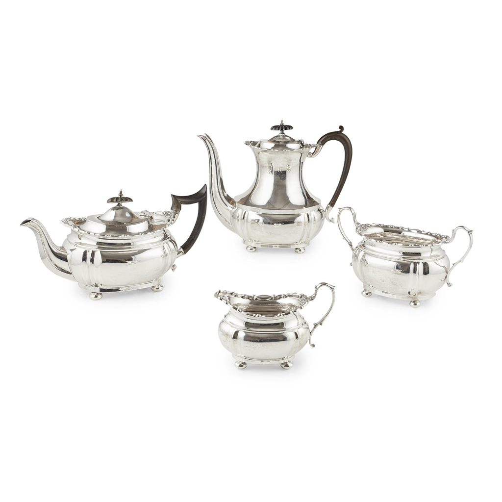 A four piece tea and coffee service