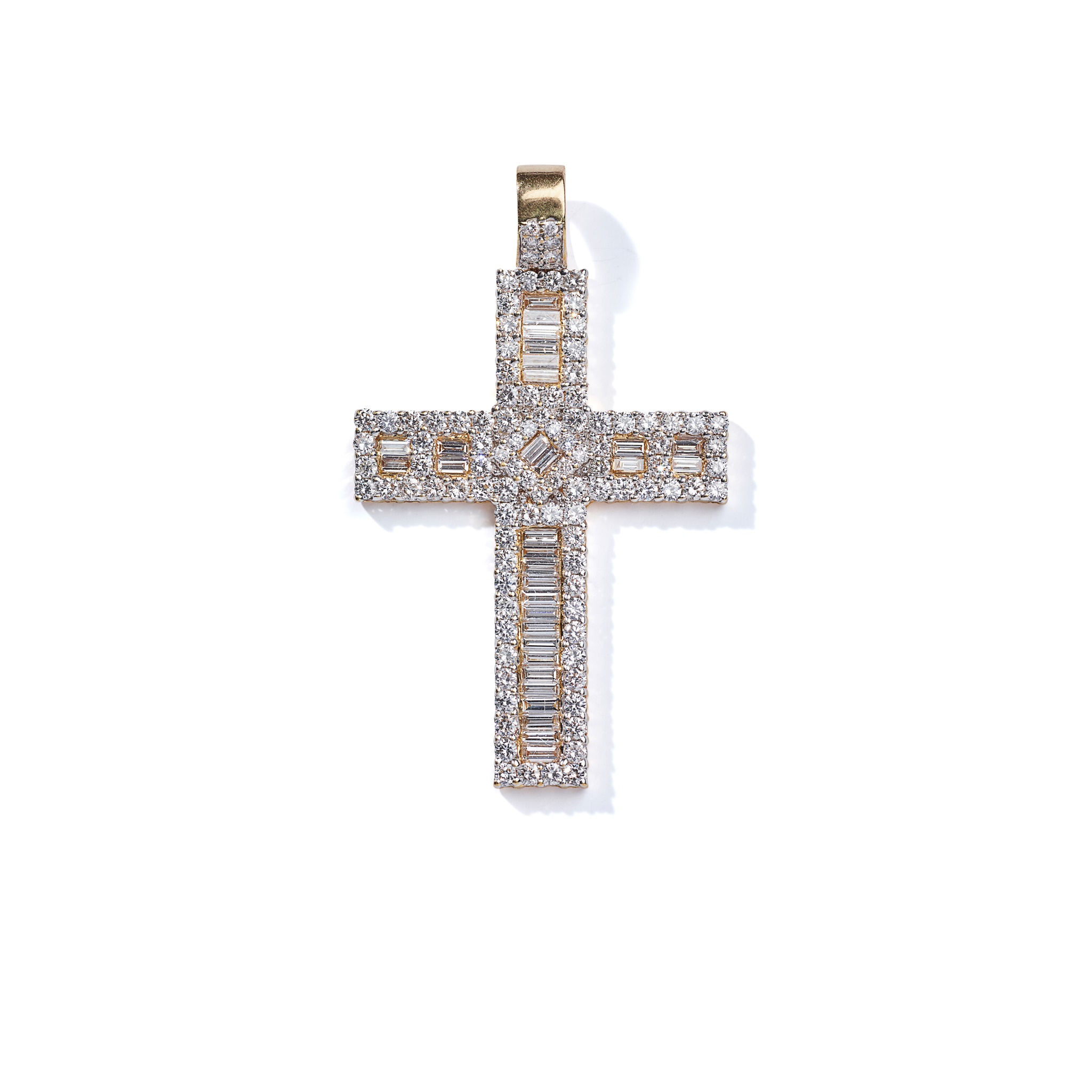 A diamond cross pendant