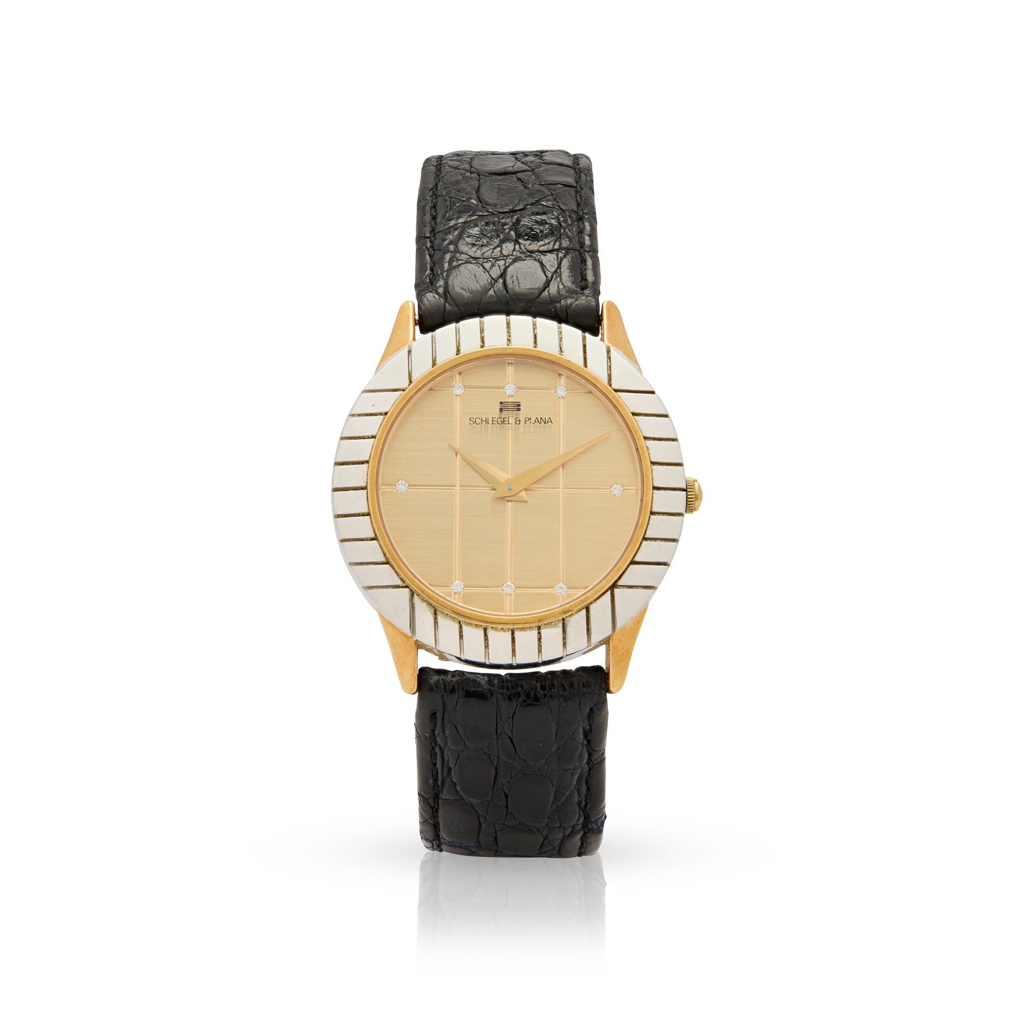 Schiegel & Plana. An 18k white and yellow gold quartz wristwatch