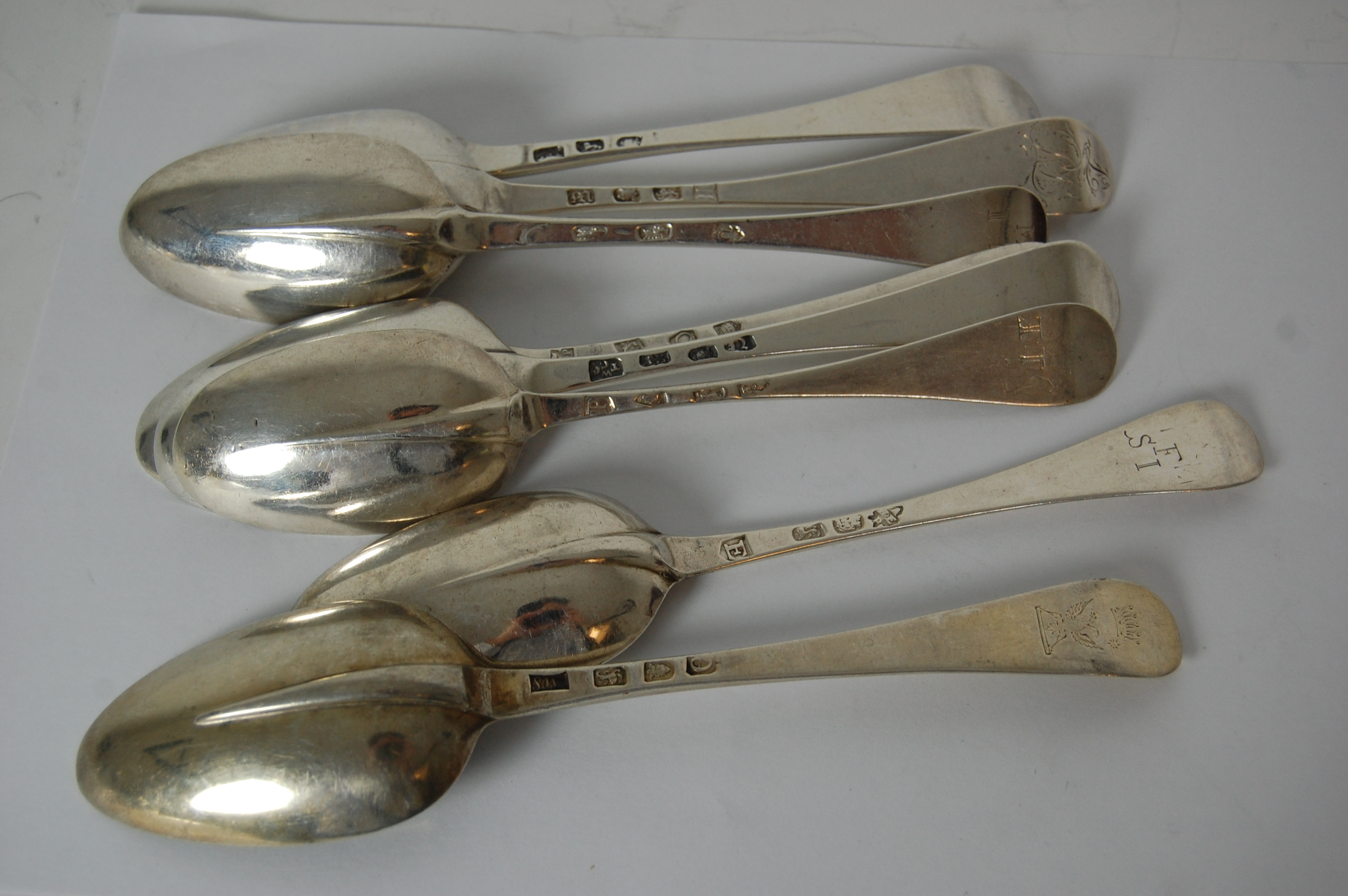 A group of early london tablespoons