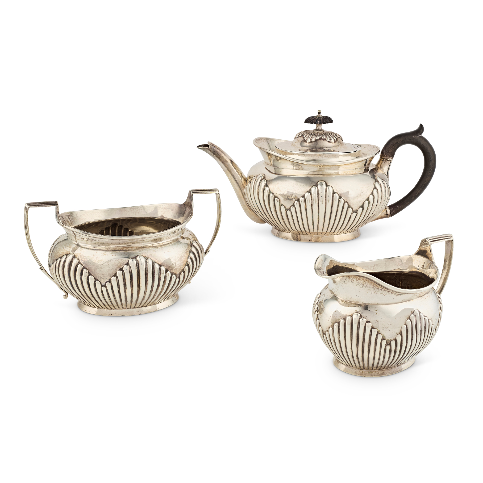 A VICTORIAN THREE PIECE TEA SERVICE