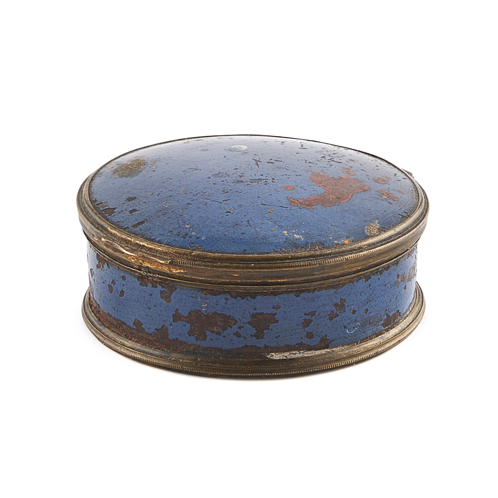 A JACOBITE ENAMEL PATCH BOX