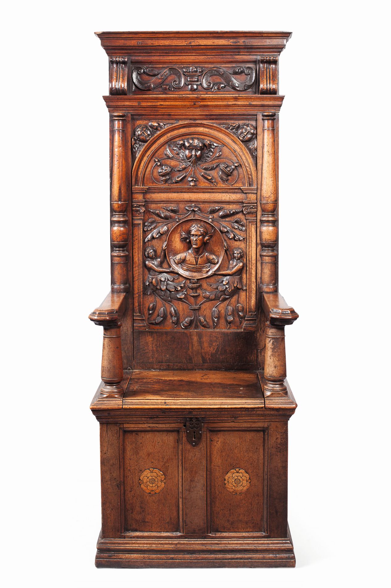 FRENCH WALNUT THRONE CHAIR