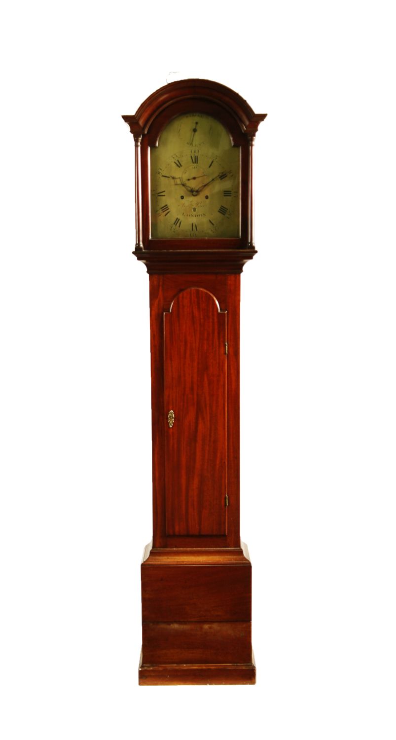 GEORGE III MAHOGANY EIGHT-DAY LONGCASE CLOCK BY THEO'S PACEL LONDON