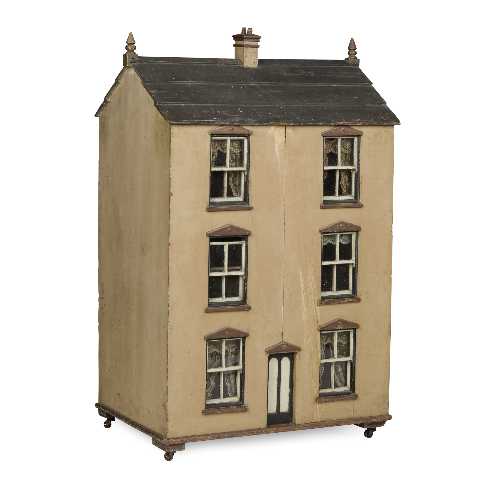 VICTORIAN PAINTED WOOD DOLL'S HOUSE