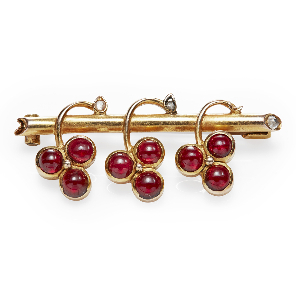 A late 19th century Russian multi gem set brooch