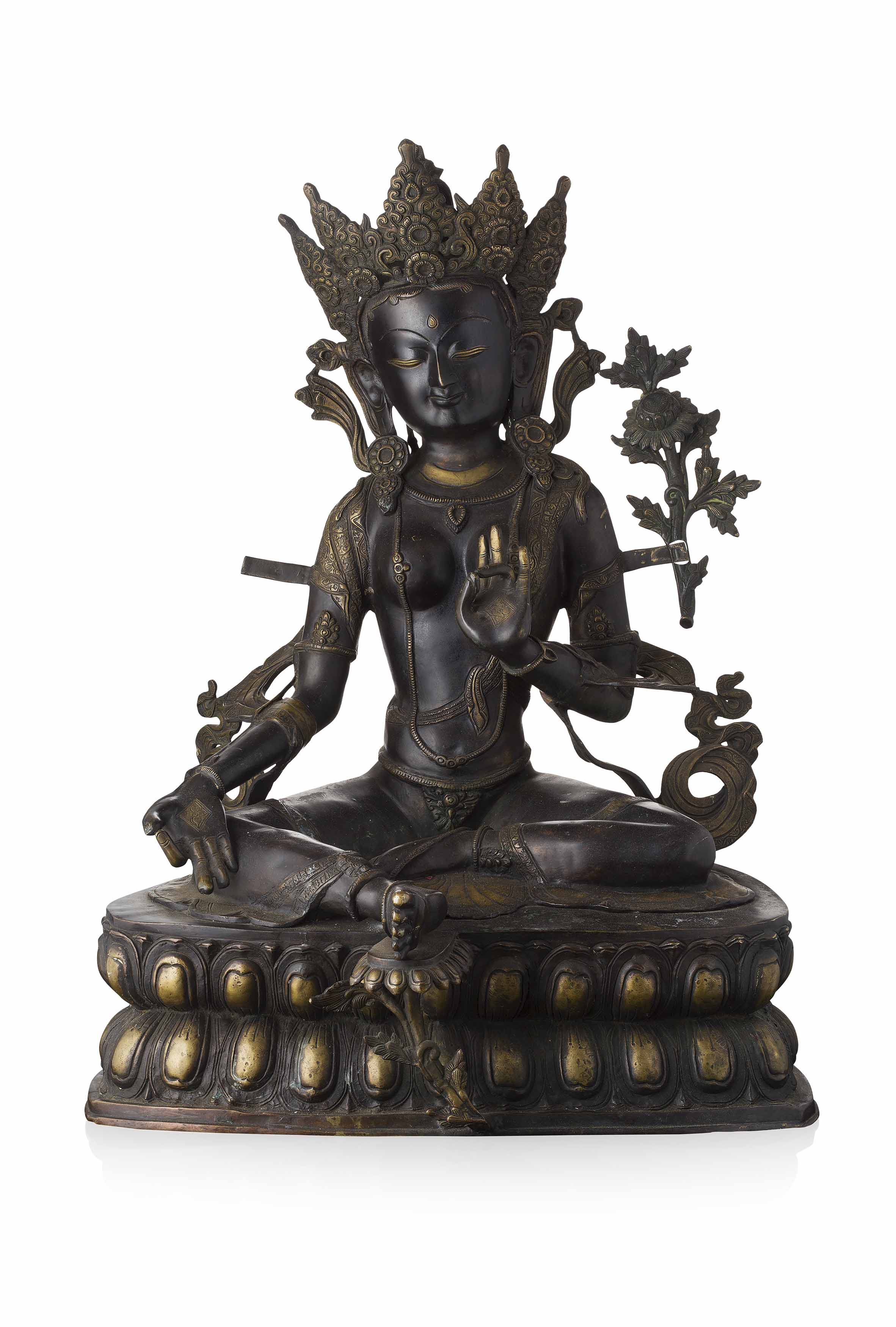 LARGE BRONZE FIGURE OF TARA