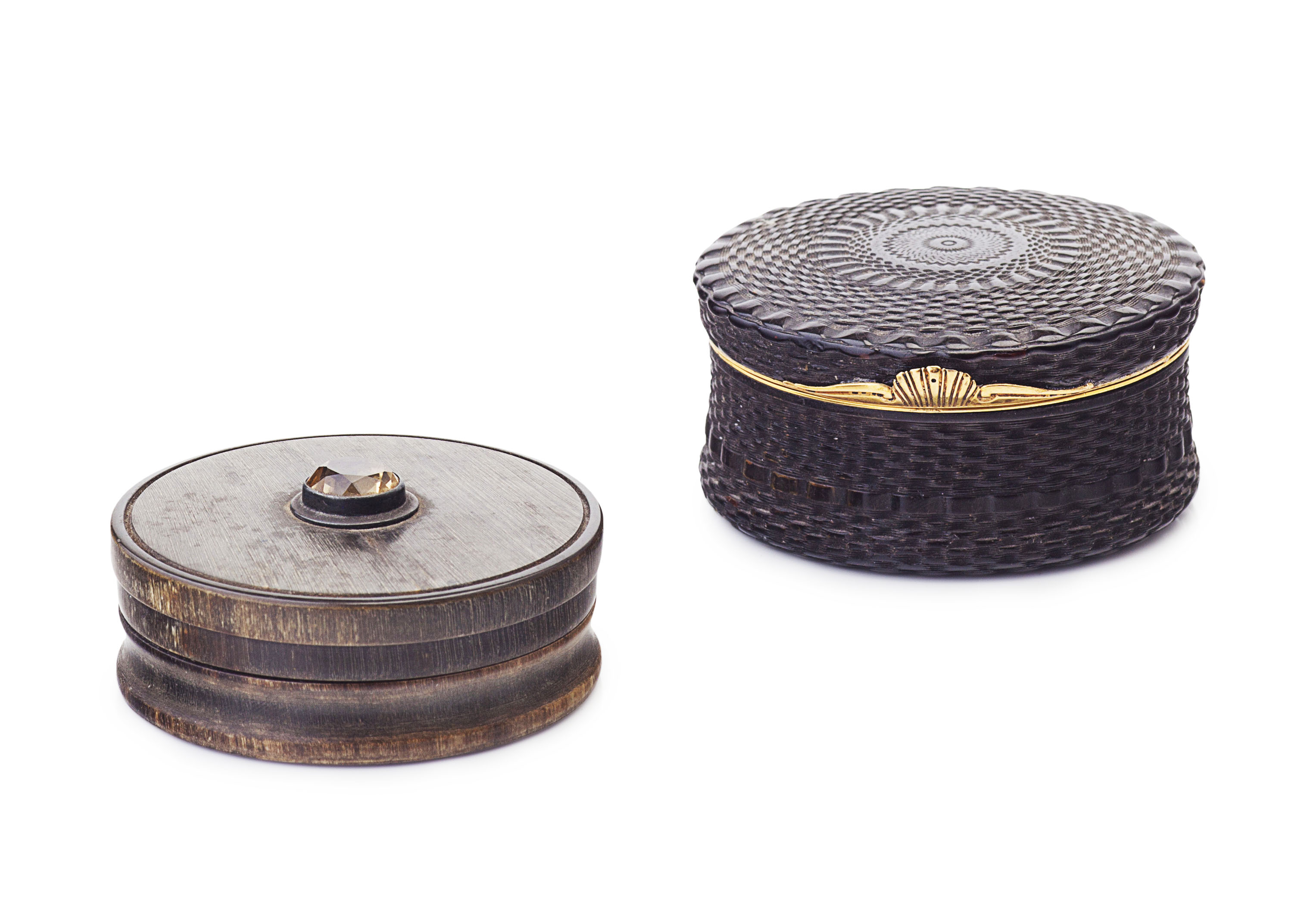 GILT METAL MOUNTED TORTOISESHELL PATCH BOX