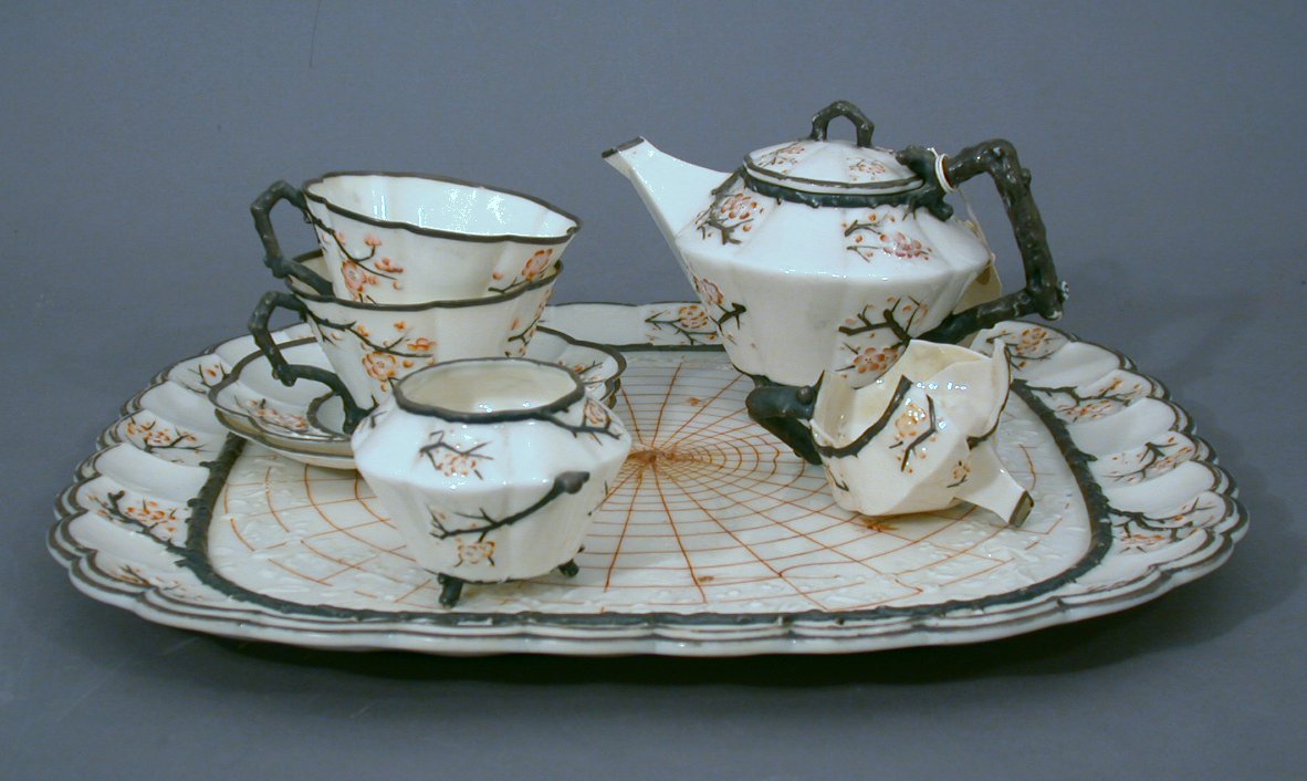 A Belleek cabaret set in the Aesthetic taste