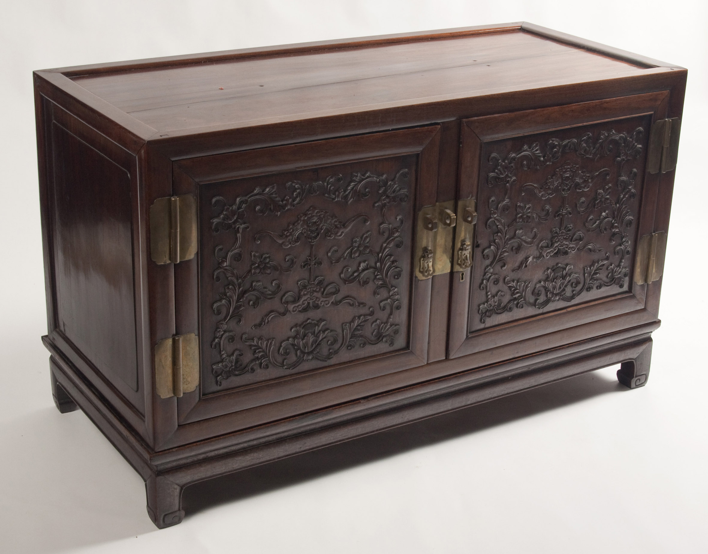 A Chinese hardwood cabinet on stand